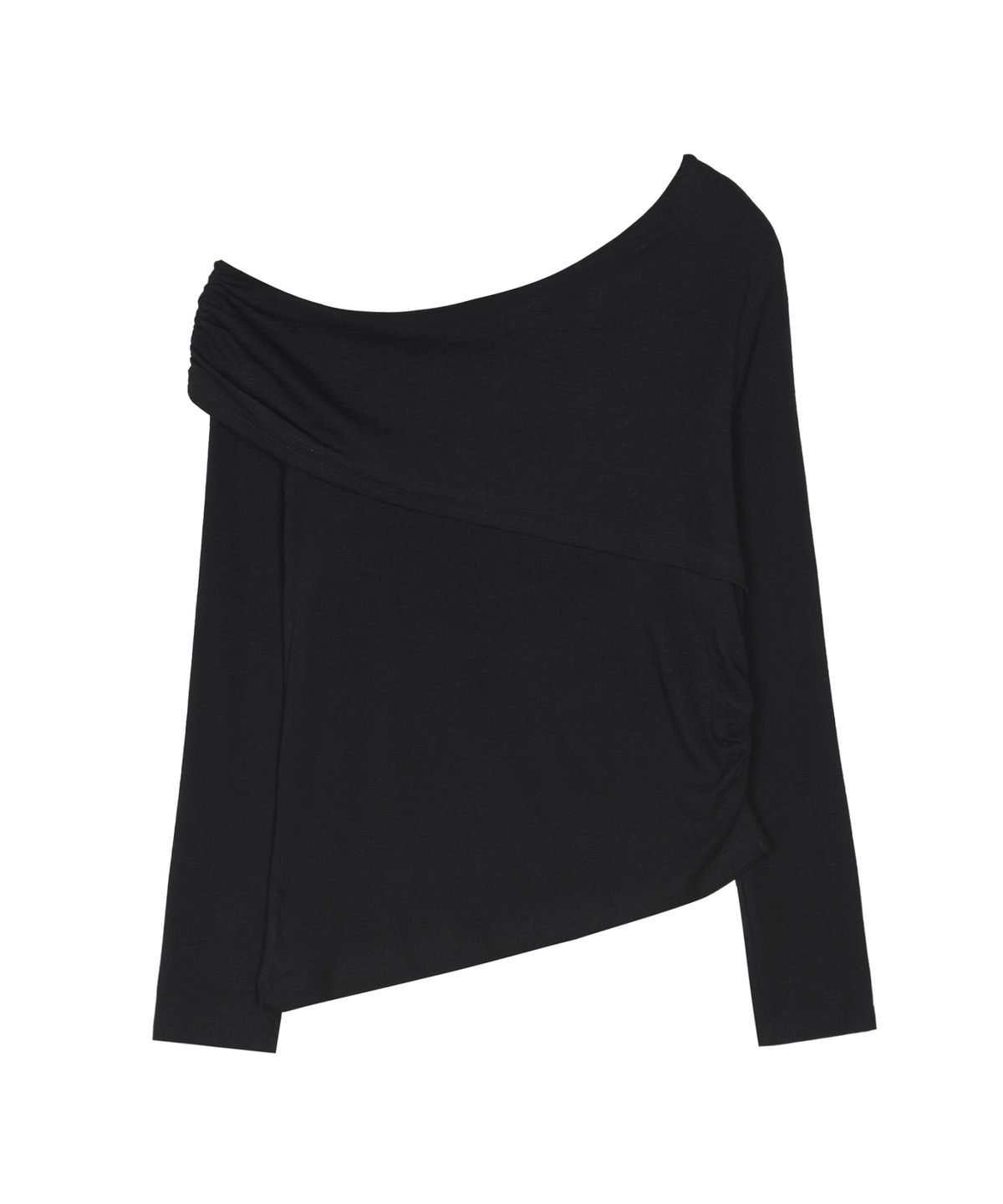 닉앤니콜(NICK&NICOLE) ASYMMETRIC OFF SHOULDER TOP_BLACK