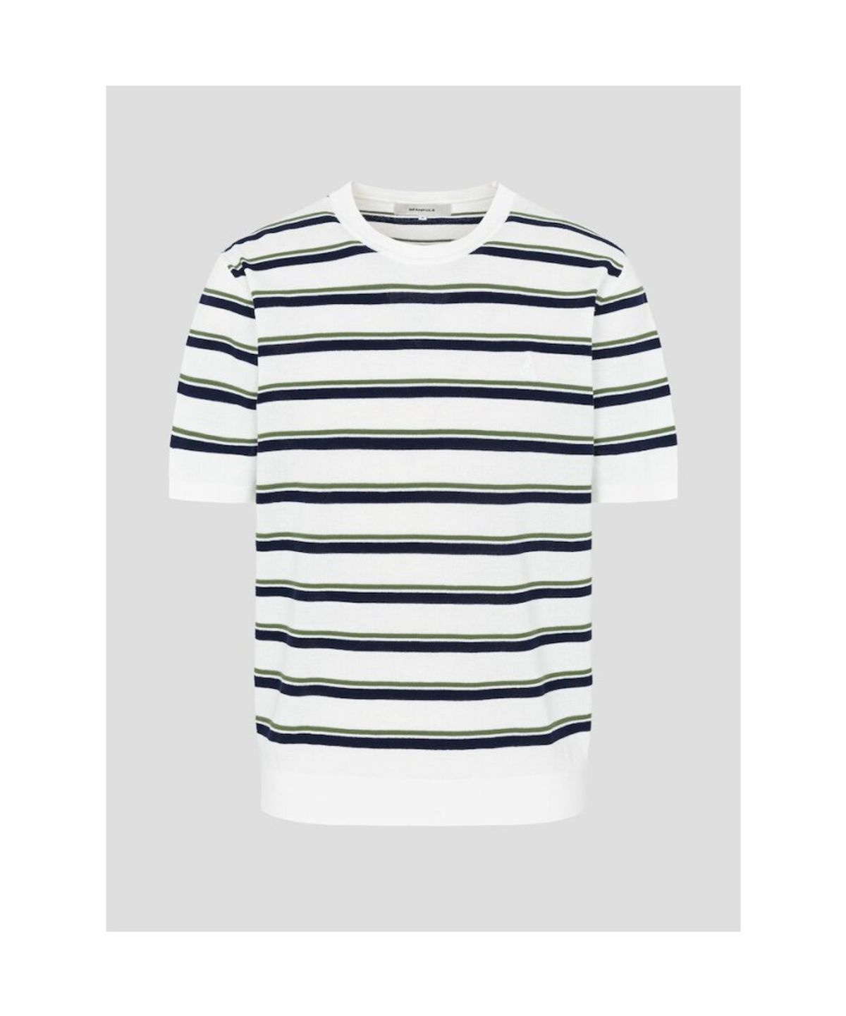 빈폴 멘(BEANPOLE MEN) 스트라이프 라운드 니트  아이보리
