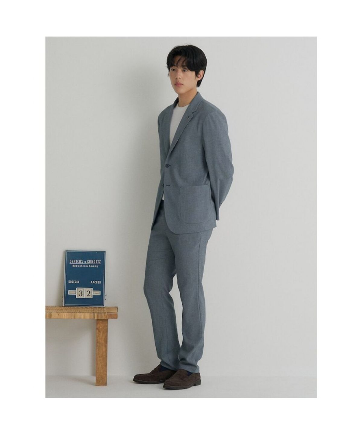 빈폴 멘(BEANPOLE MEN) 시어서커 패턴 셋업 재킷  네이비