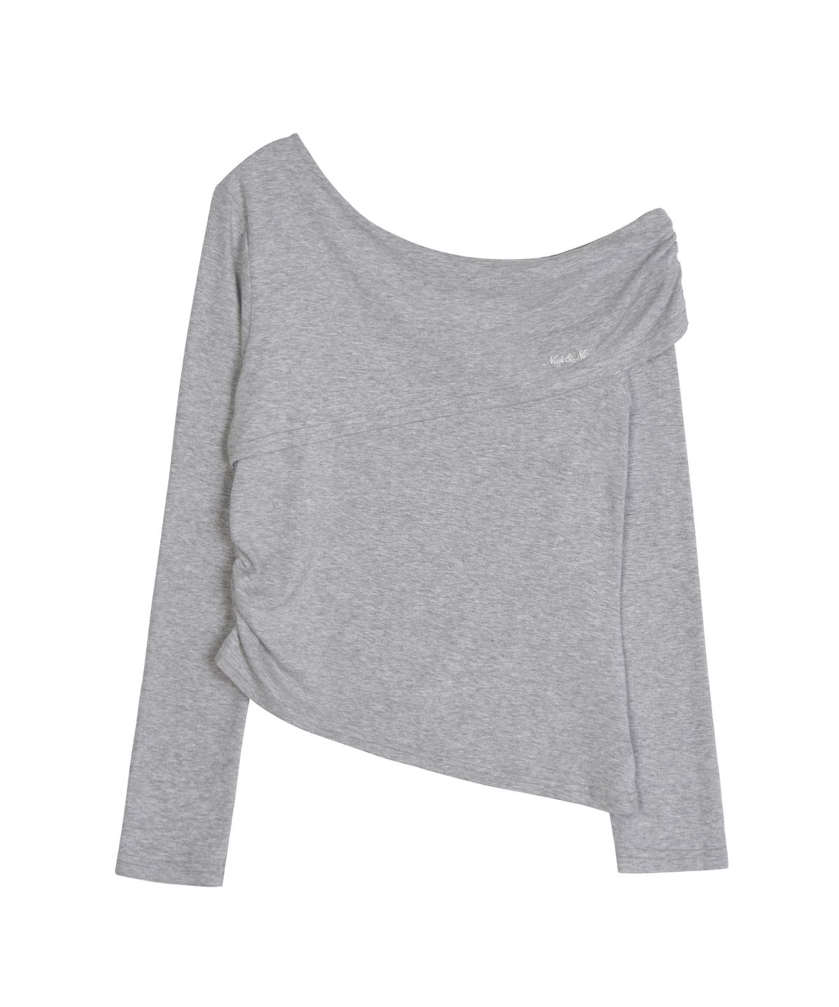 닉앤니콜(NICK&NICOLE) ASYMMETRIC OFF SHOULDER TOP_GRAY