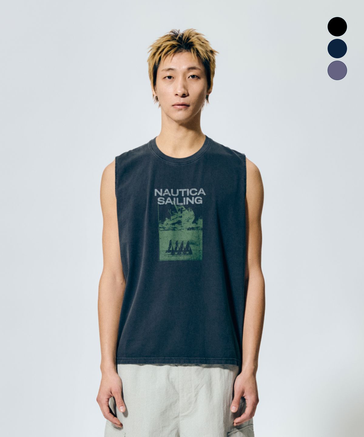 노티카(NAUTICA) 세일링 블록 슬리브리스(3colors) NTS5816