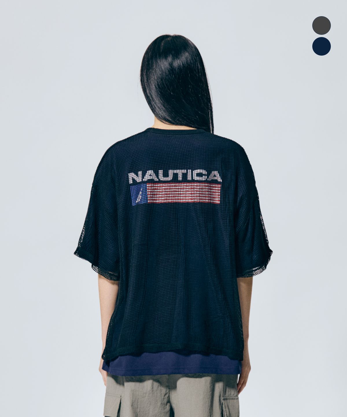 노티카(NAUTICA) 메쉬 레이어드 티셔츠(2colors) NTS5506