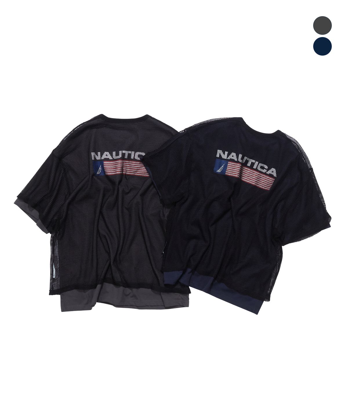 노티카(NAUTICA) 메쉬 레이어드 티셔츠(2colors) NTS5506