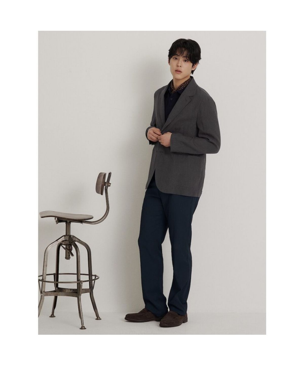 빈폴 멘(BEANPOLE MEN) 리넨 멜란지 재킷  애쉬