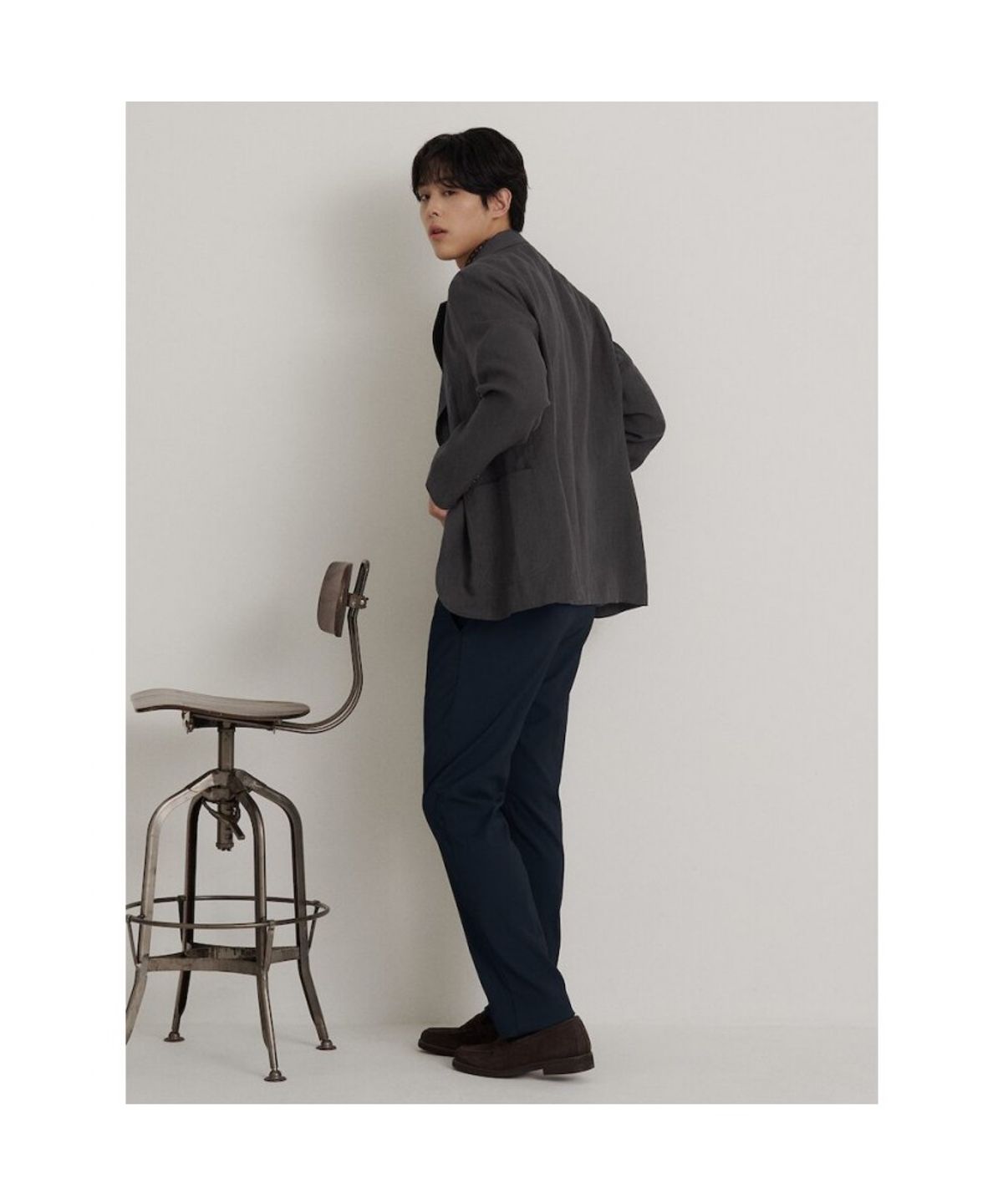 빈폴 멘(BEANPOLE MEN) 리넨 멜란지 재킷  애쉬