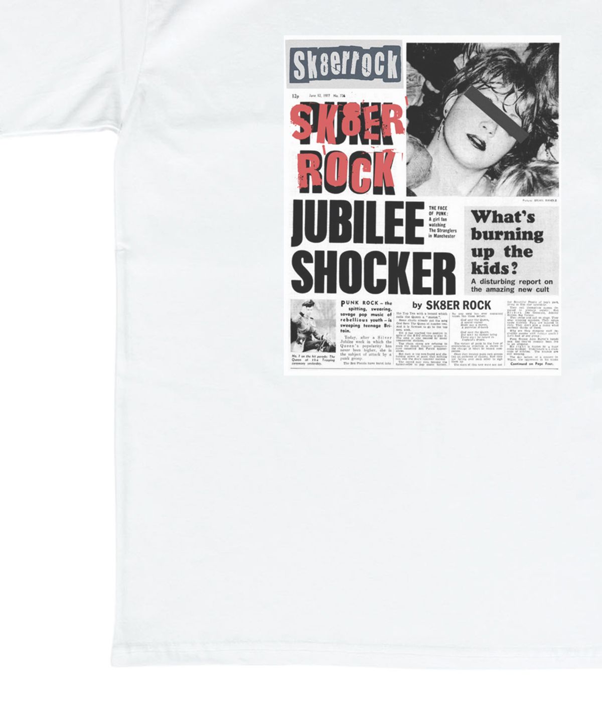 스케이터락(SK8ER ROCK) Burning Youth T-shirt ((white))