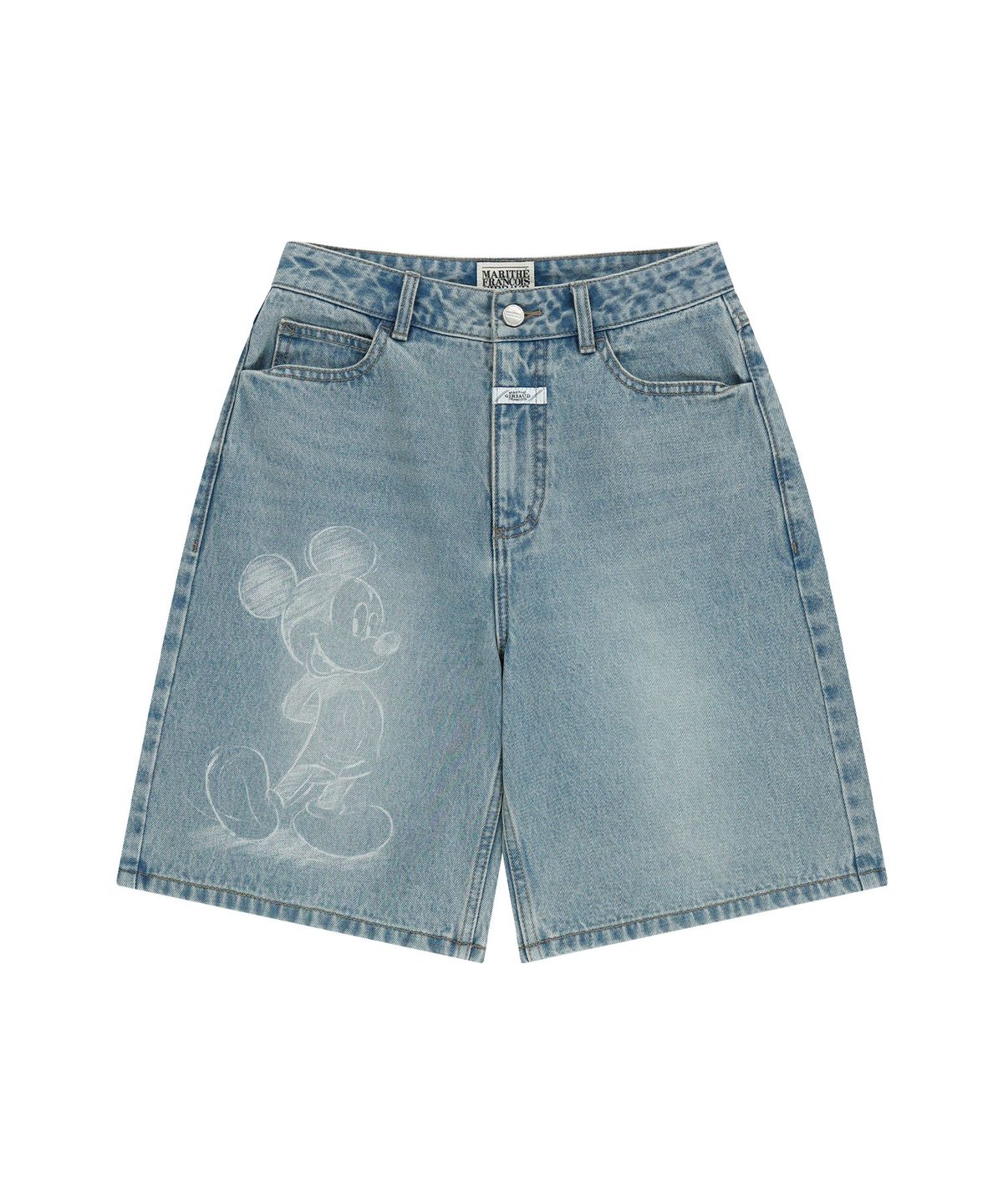 마리떼 프랑소와 저버(MARITHÉ + FRANҪOIS GIRBAUD) [MARITHE_DISNEY] MICKEY_W BERMUDA DENIM PANTS light blue