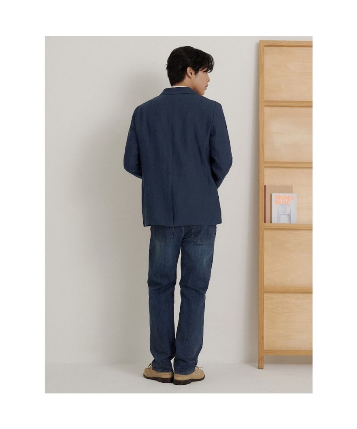 빈폴 멘(BEANPOLE MEN) 리넨 멜란지 재킷  네이비