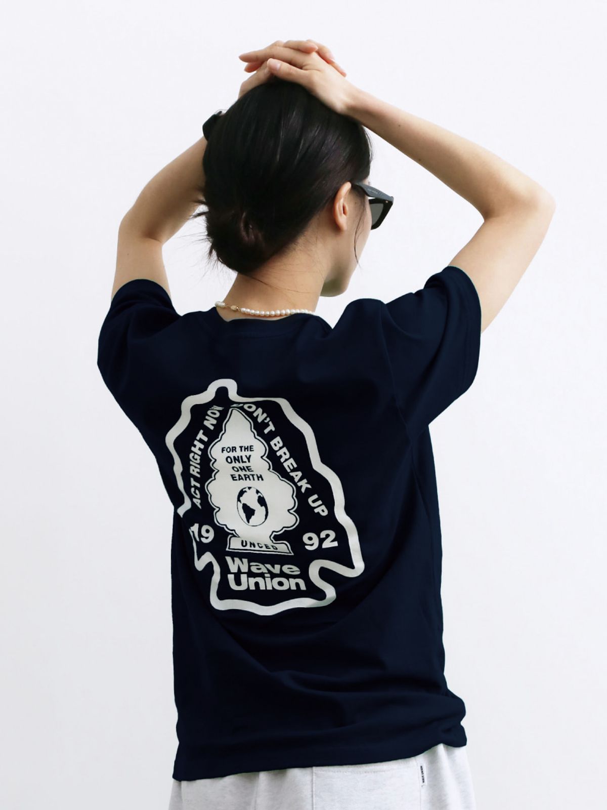 웨이브유니온(WAVE UNION) Tree T-shirt Navy