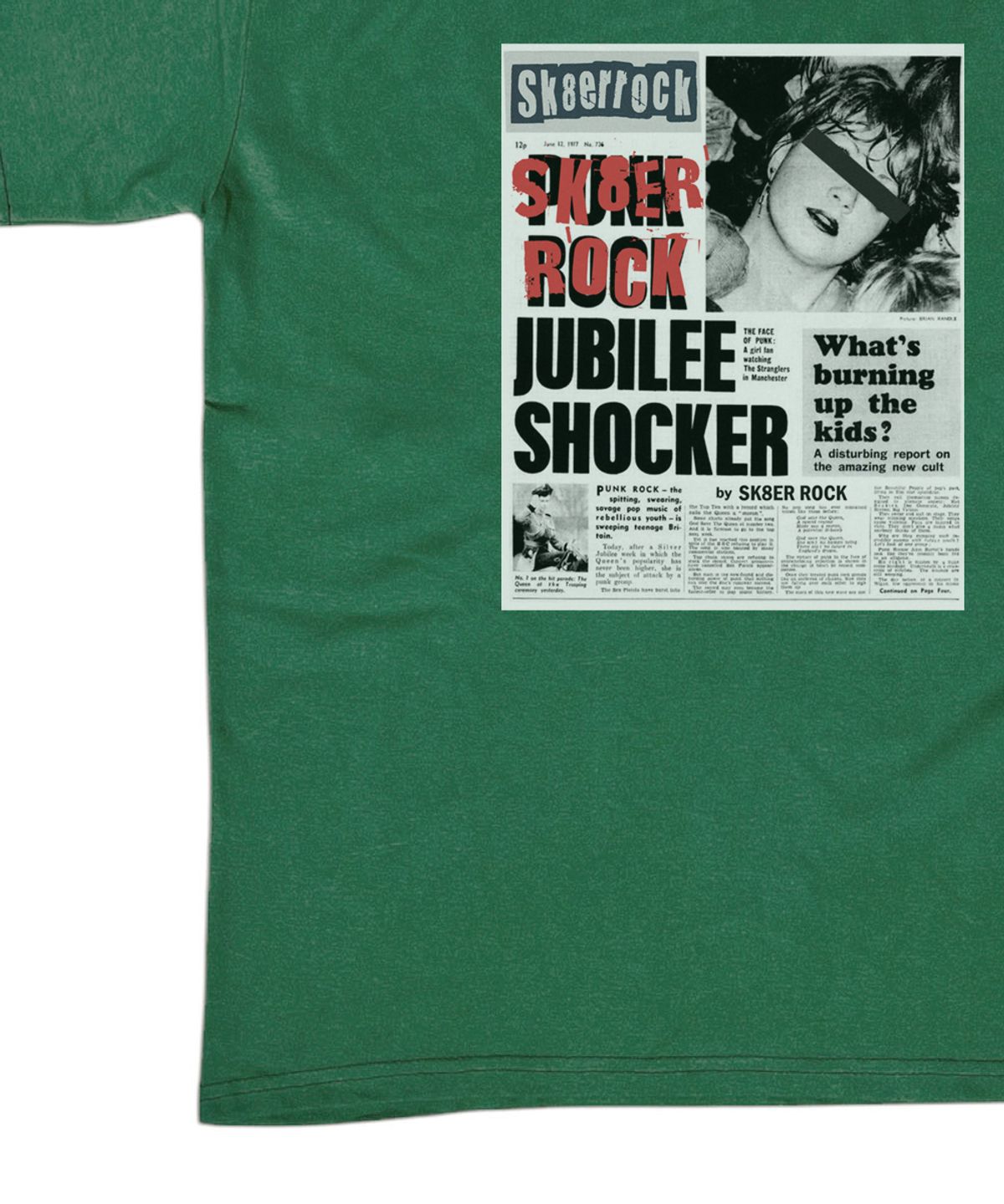 스케이터락(SK8ER ROCK) Burning Youth T-shirt ((green))