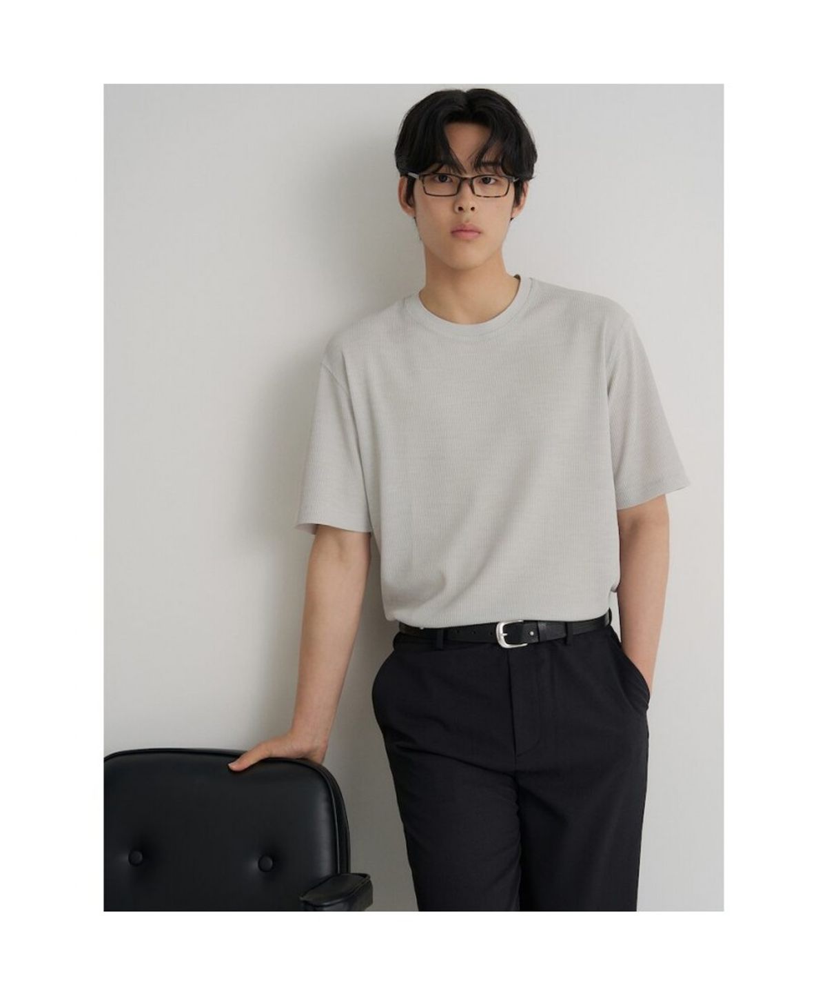 빈폴 멘(BEANPOLE MEN) 젠틀테크 반소매 라운드넥 티셔츠  아이보리