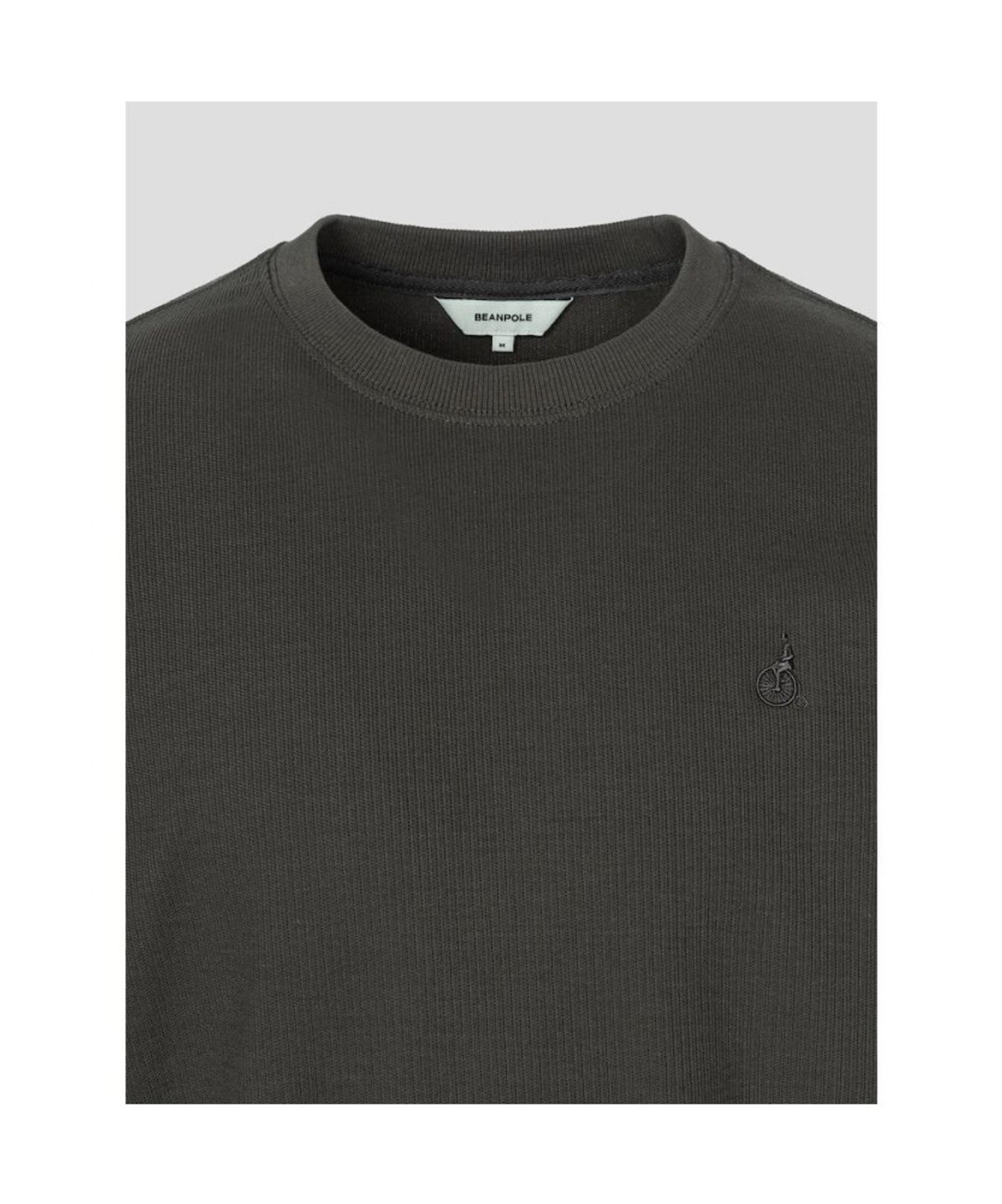 빈폴 멘(BEANPOLE MEN) 텍스처 라운드넥 긴소매 티셔츠  카키