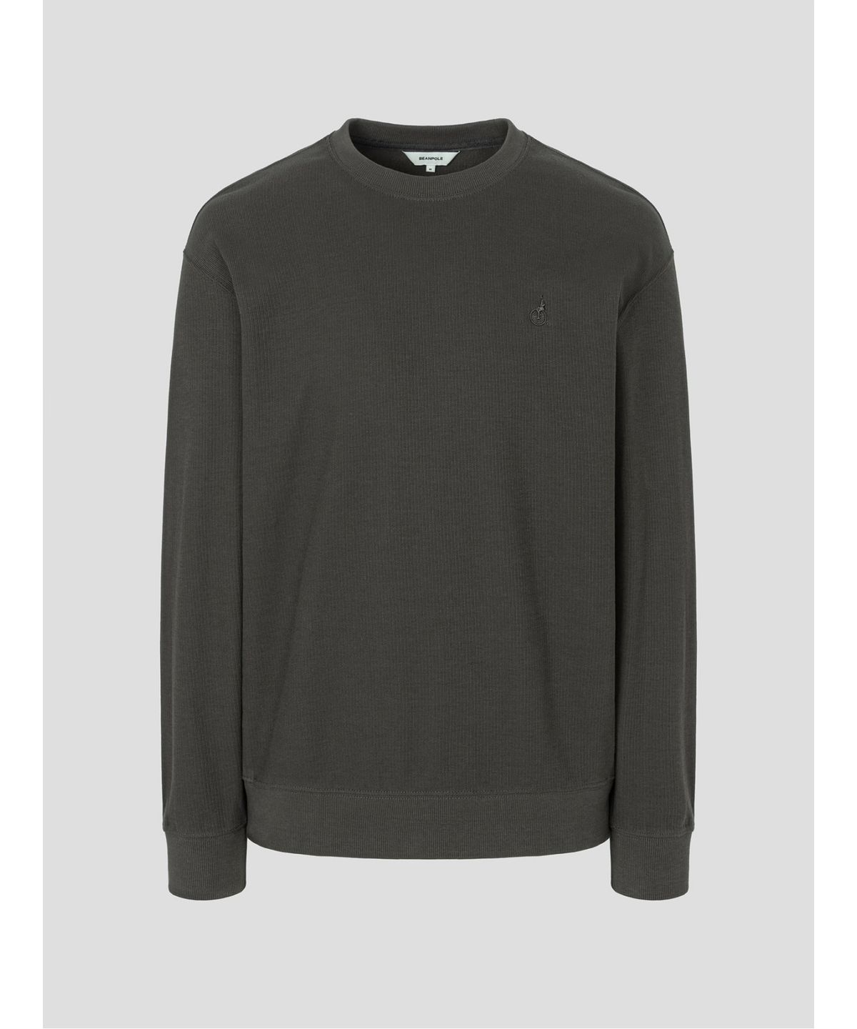 빈폴 멘(BEANPOLE MEN) 텍스처 라운드넥 긴소매 티셔츠  카키