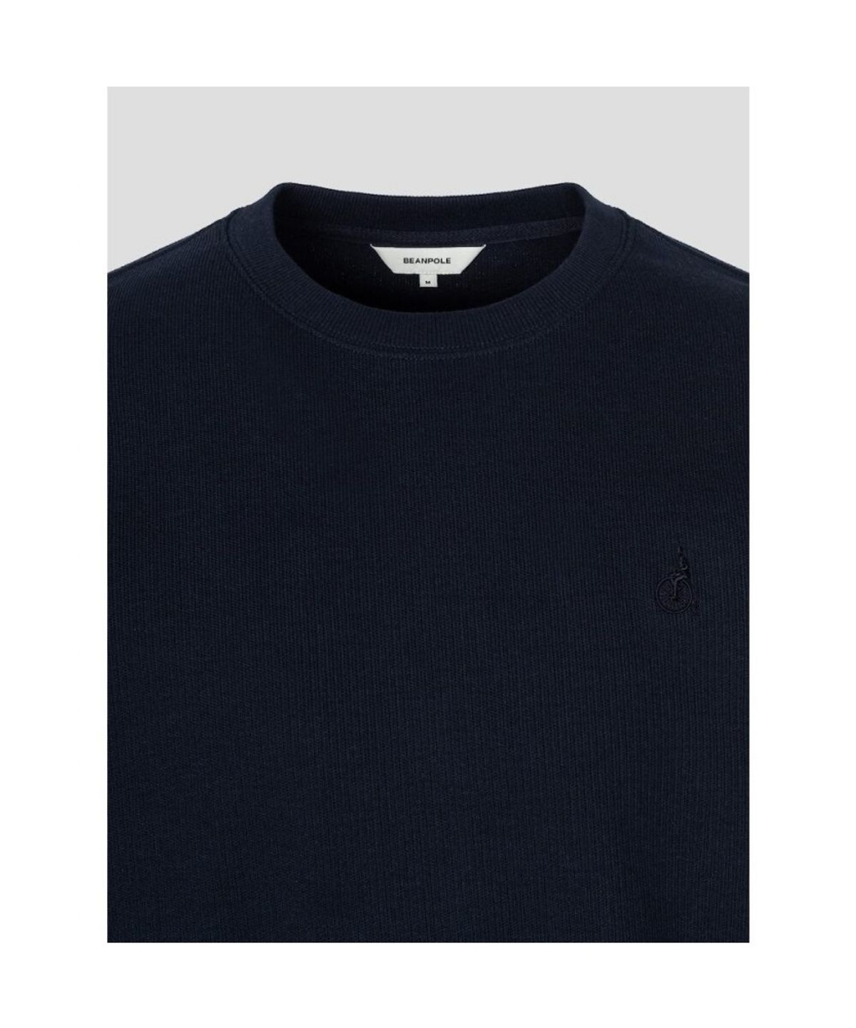 빈폴 멘(BEANPOLE MEN) 텍스처 라운드넥 긴소매 티셔츠  네이비