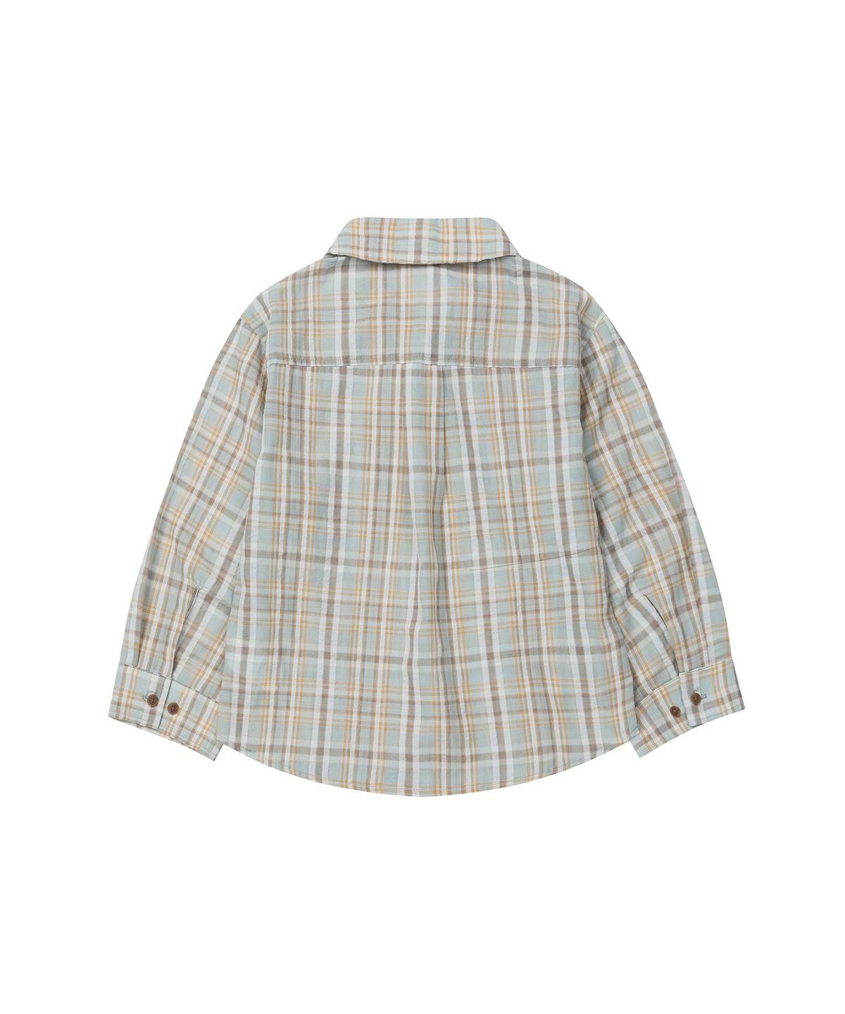 세컨모놀로그(SECONDMONO) Three-quarter Sleeve check Shirt [PISTACHIO]_SEWSH003PISTACHIO