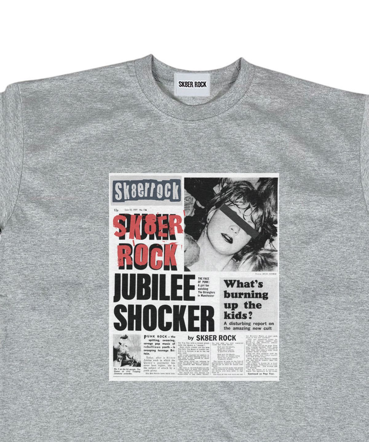 스케이터락(SK8ER ROCK) Burning Youth T-shirt ((melange gray))