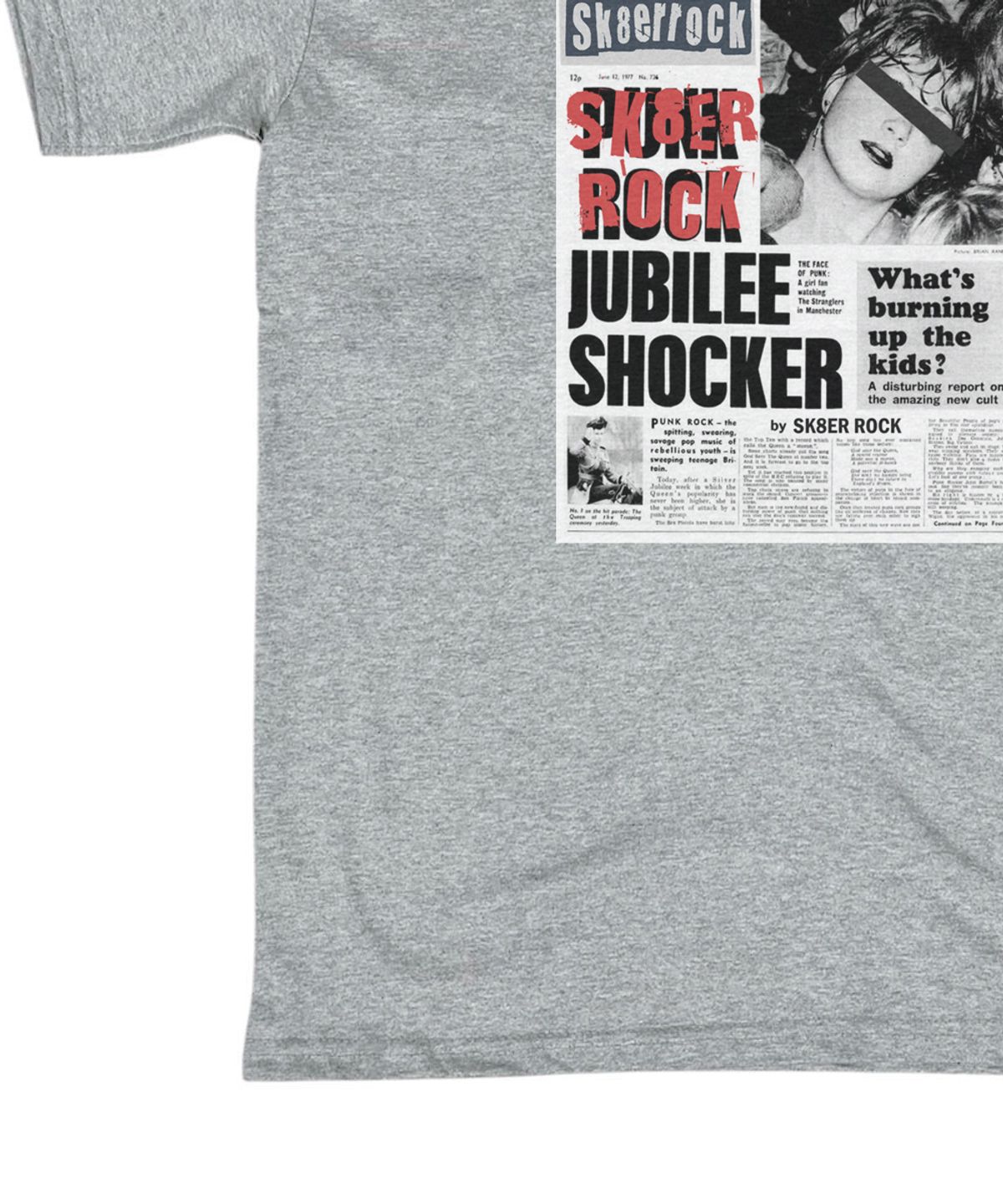 스케이터락(SK8ER ROCK) Burning Youth T-shirt ((melange gray))