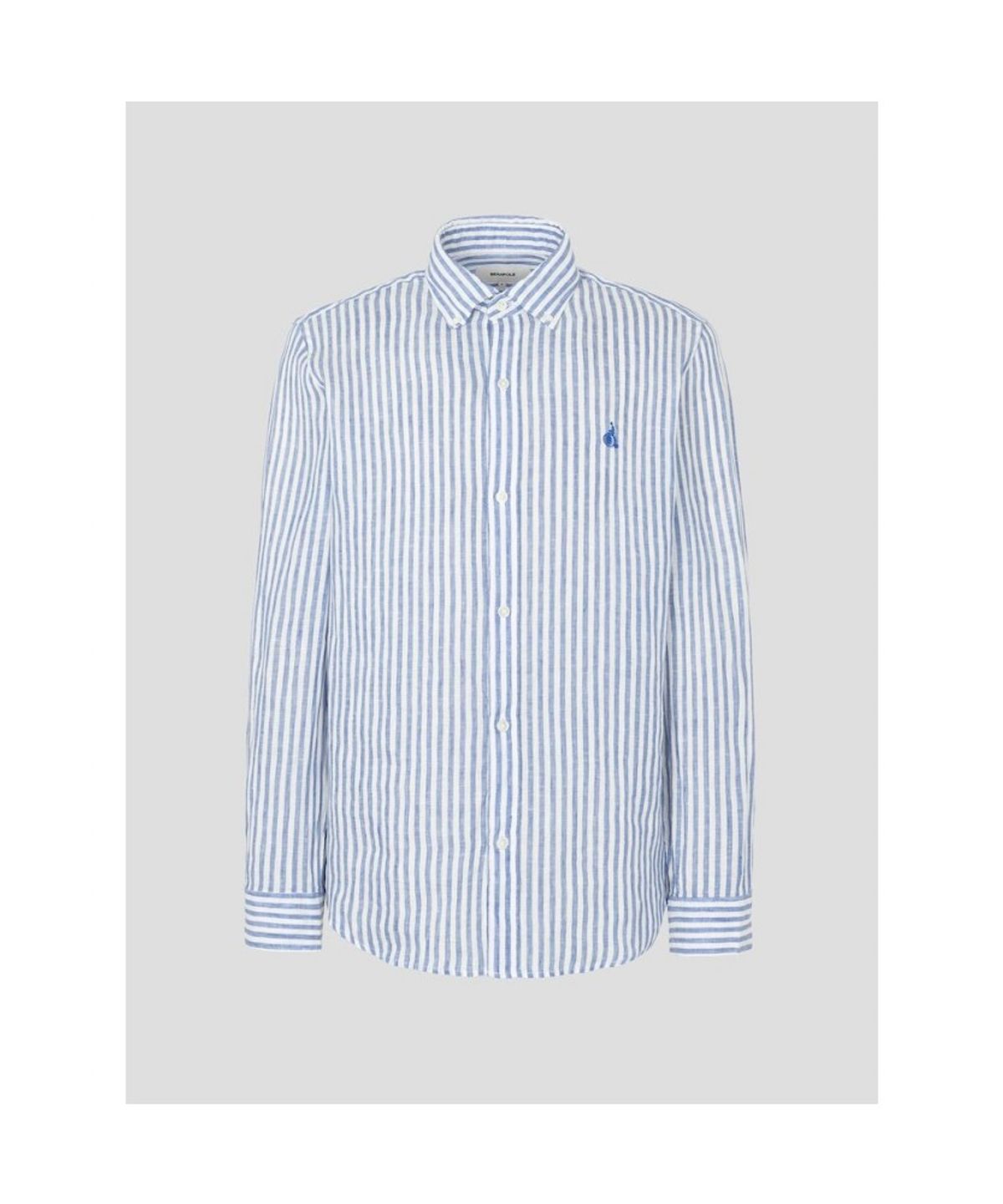 빈폴 멘(BEANPOLE MEN) 리넨 스트라이프 셔츠  블루