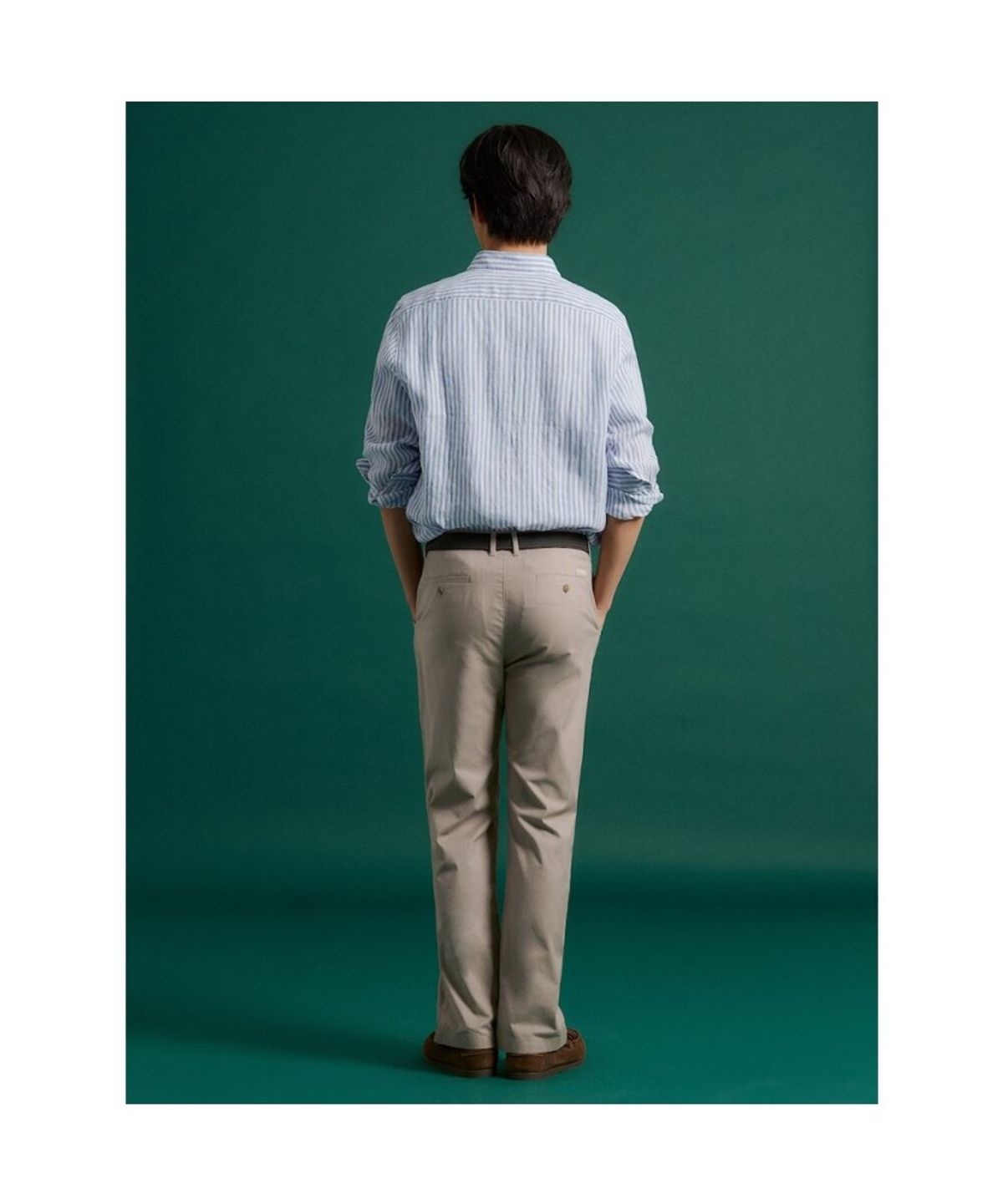 빈폴 멘(BEANPOLE MEN) 리넨 스트라이프 셔츠  블루