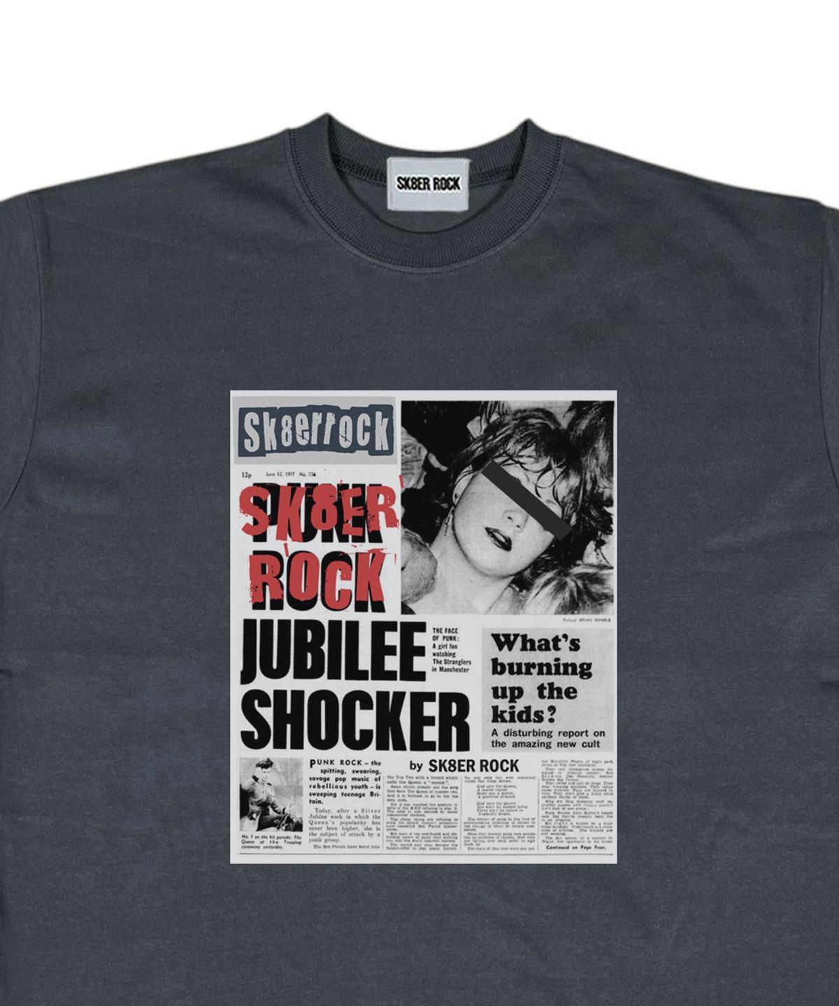 스케이터락(SK8ER ROCK) Burning Youth T-shirt ((dark gray))