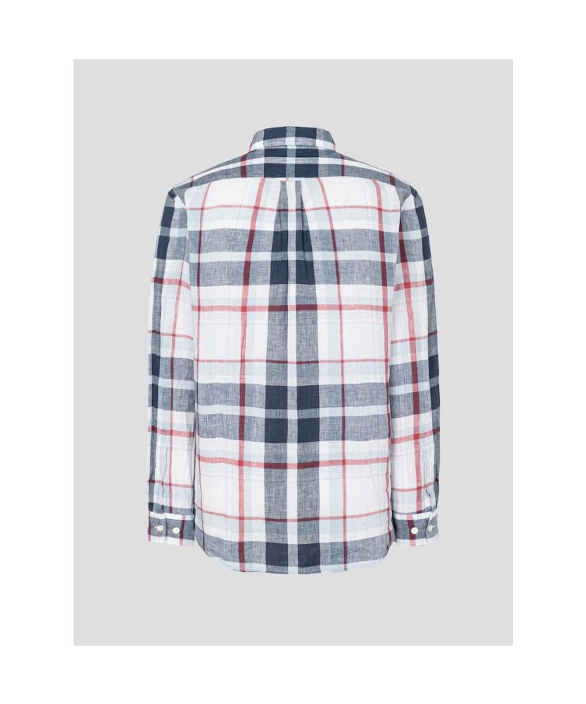 빈폴 멘(BEANPOLE MEN) 리넨 빅체크 셔츠  스카이 블루