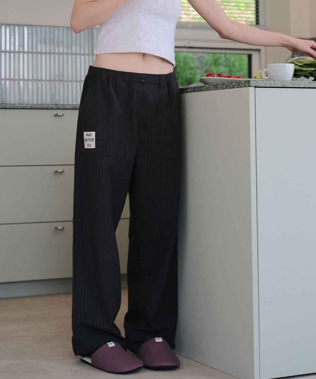 웨이베러시스(WAYBETTERSIS) Homely Pants (Black Stripe)