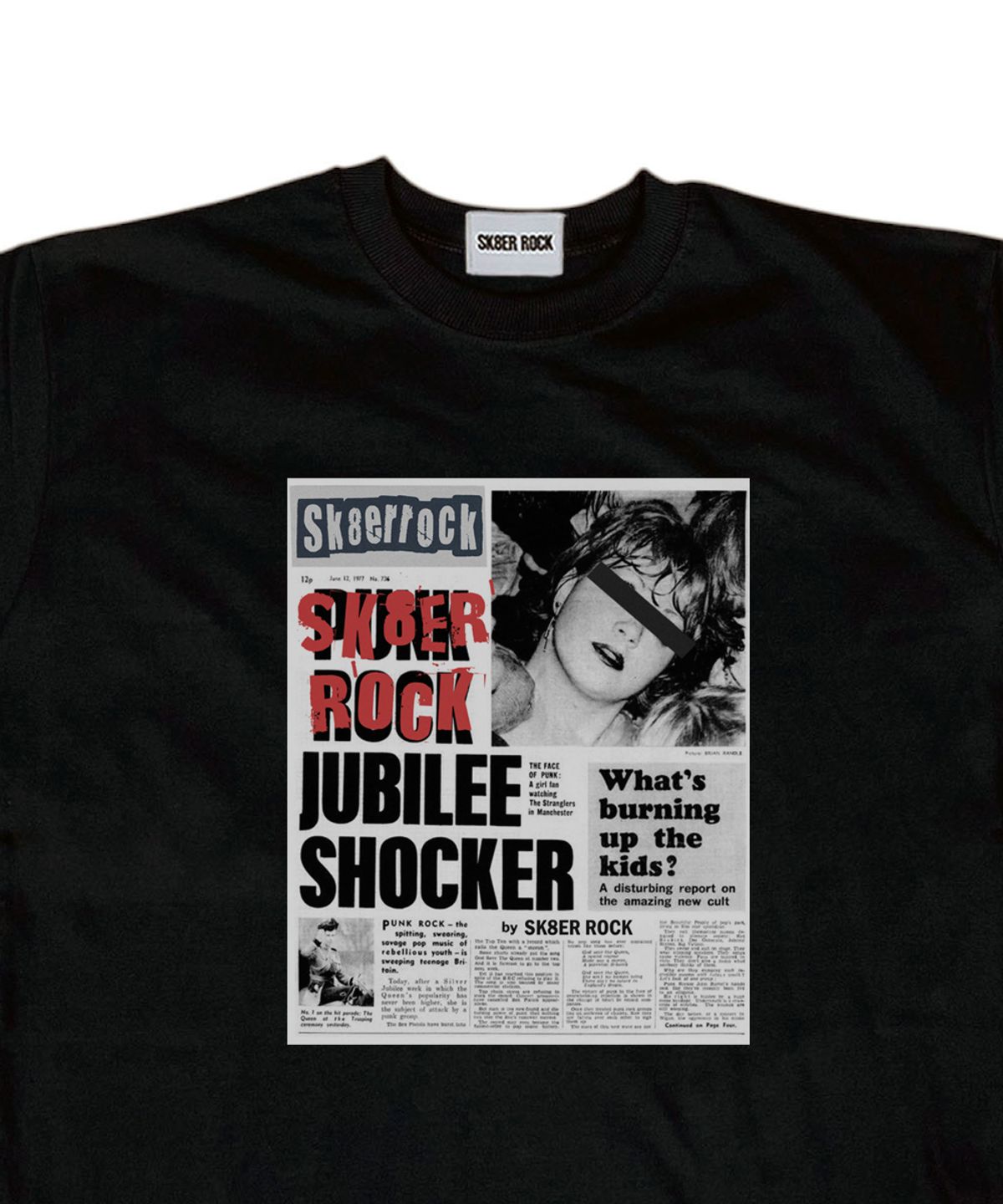 스케이터락(SK8ER ROCK) Burning Youth T-shirt ((black))