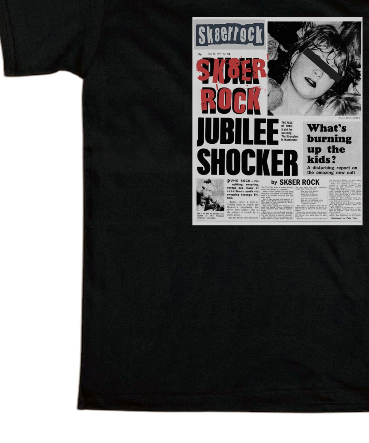 스케이터락(SK8ER ROCK) Burning Youth T-shirt ((black))