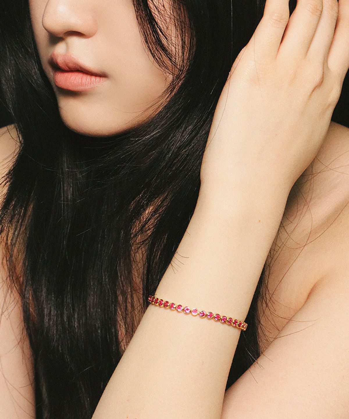 스몰굿띵(SMGT) BEZEL 베젤 테니스 팔찌 [RUBY]
