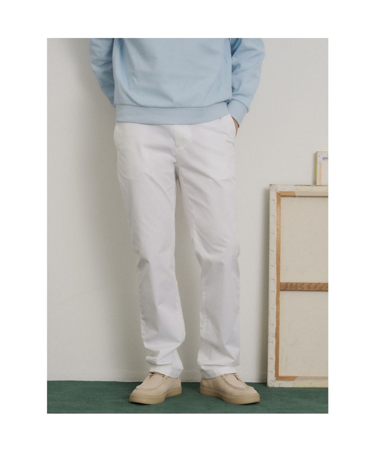 빈폴 멘(BEANPOLE MEN) [Essential] 여름 스탠다드핏 치노 팬츠  화이트