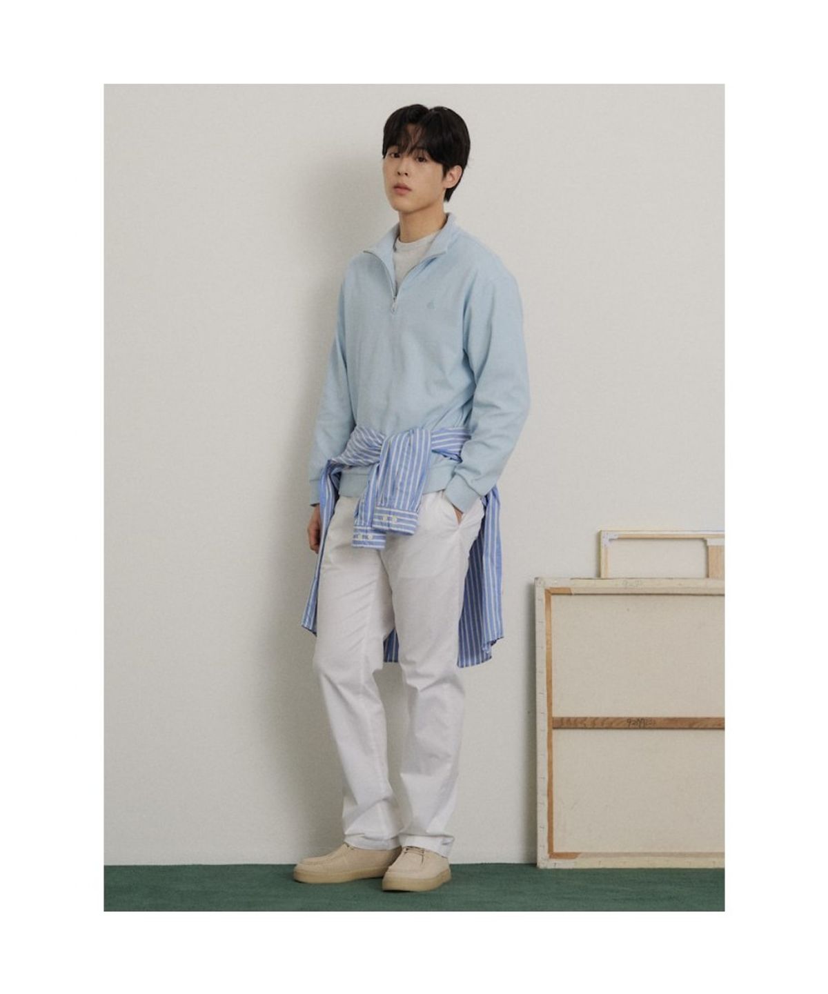 빈폴 멘(BEANPOLE MEN) [Essential] 여름 스탠다드핏 치노 팬츠  화이트