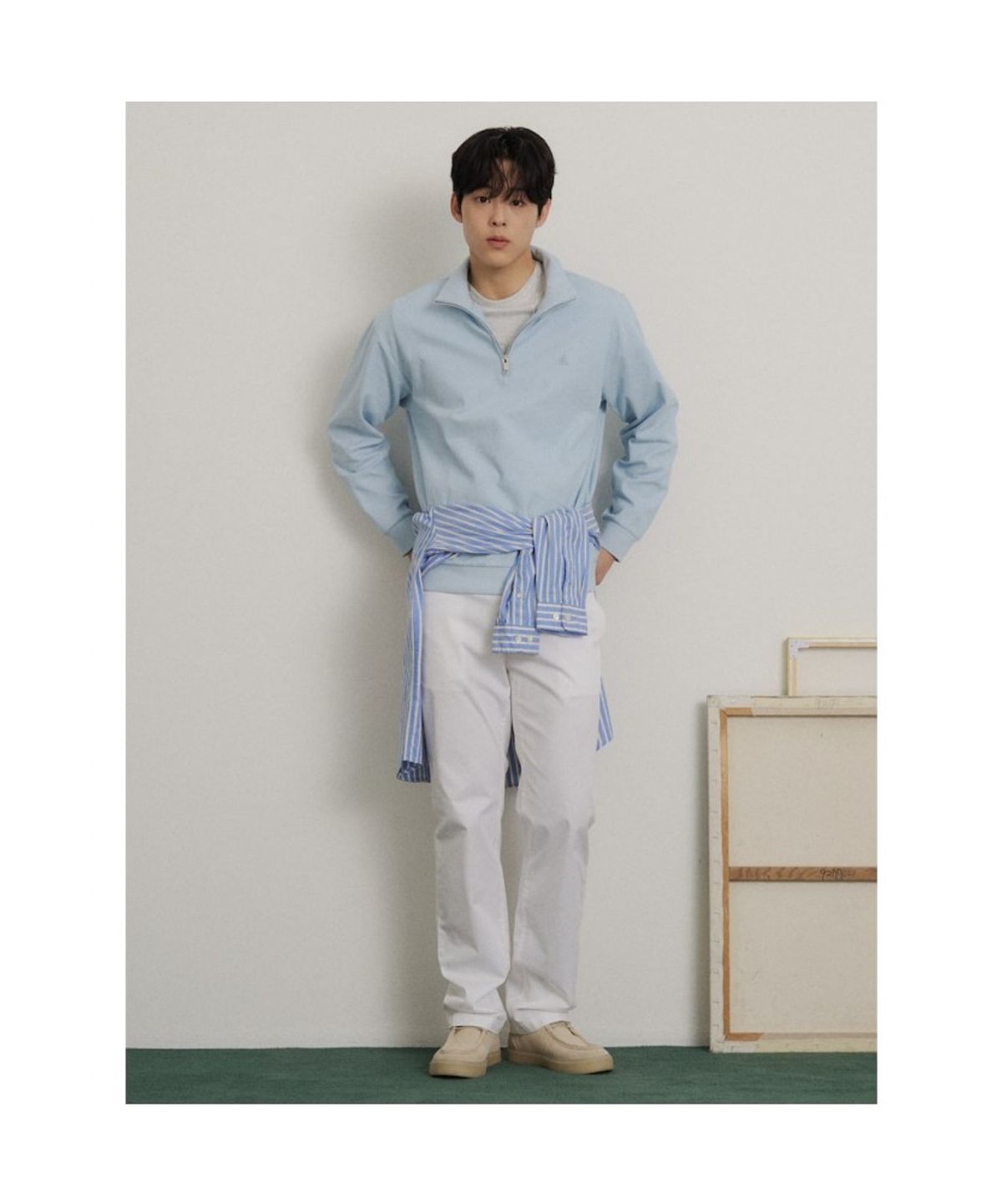 빈폴 멘(BEANPOLE MEN) [Essential] 여름 스탠다드핏 치노 팬츠  화이트