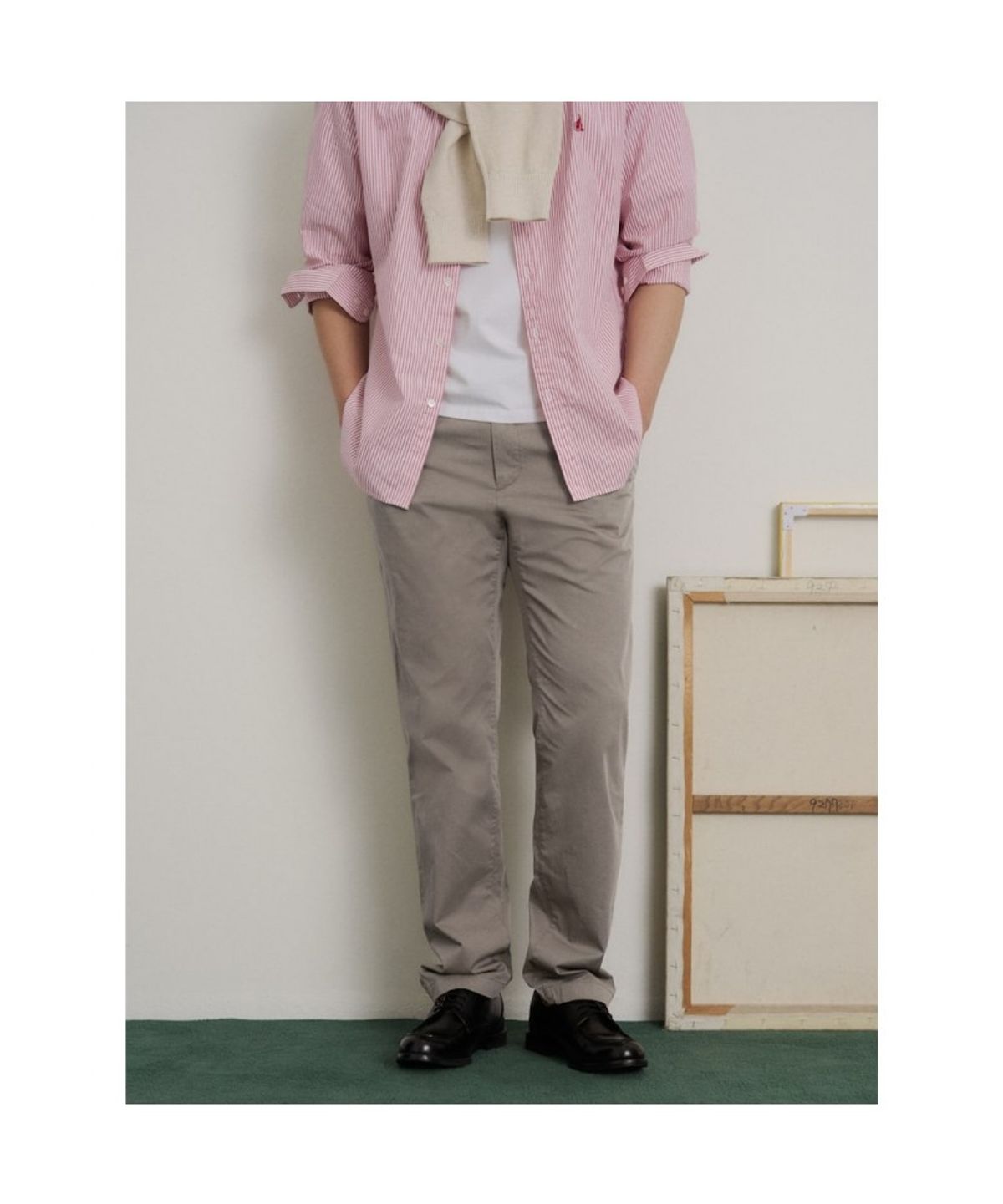 빈폴 멘(BEANPOLE MEN) [Essential] 여름 스탠다드핏 치노 팬츠  카키