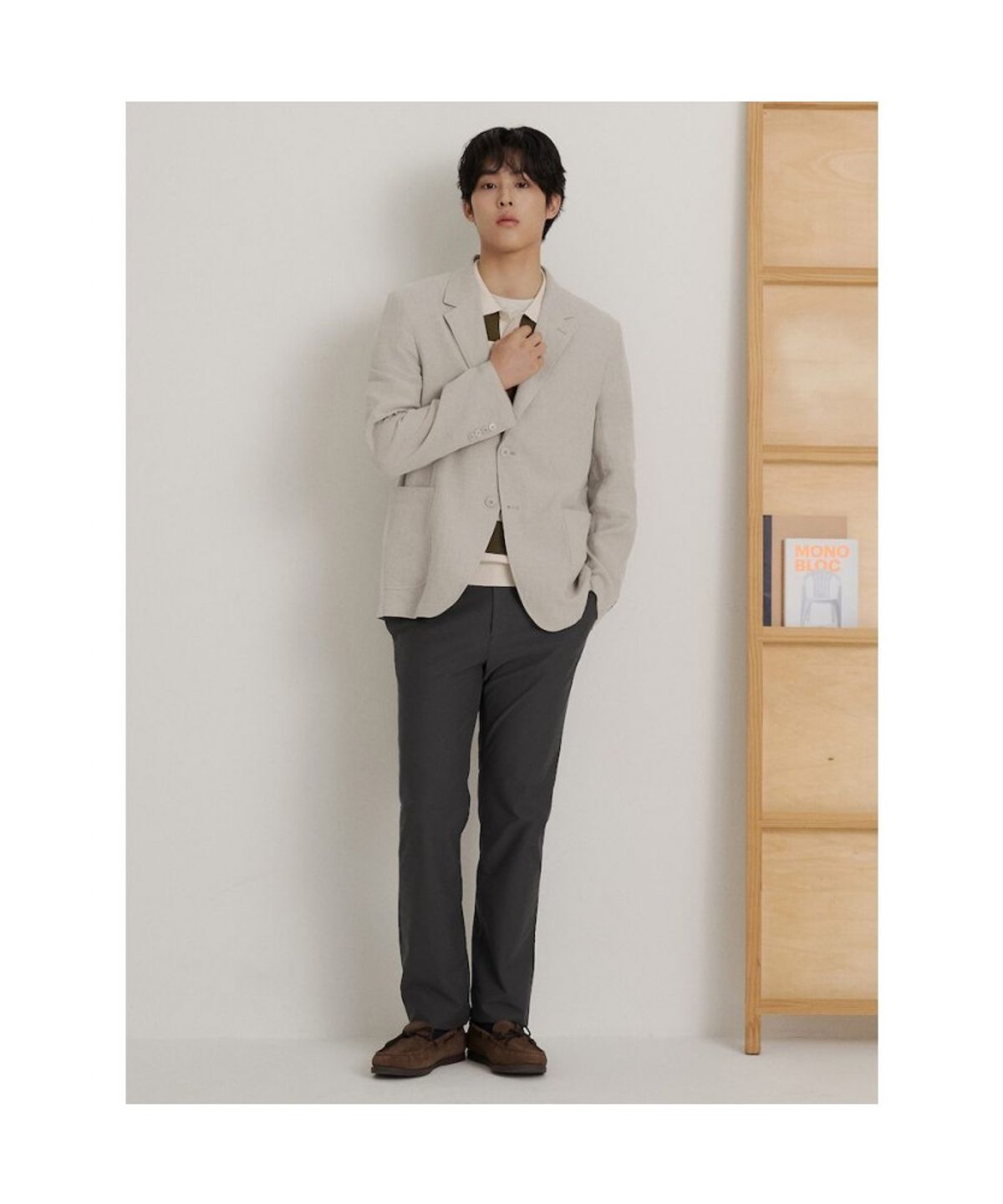 빈폴 멘(BEANPOLE MEN) 코튼 혼방 스트레치 스탠다드핏 팬츠  애쉬