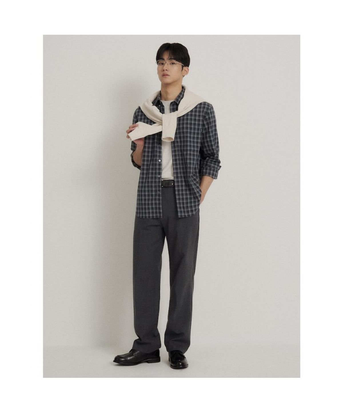 빈폴 멘(BEANPOLE MEN) 울 혼방 세미와이드 슬랙스  애쉬