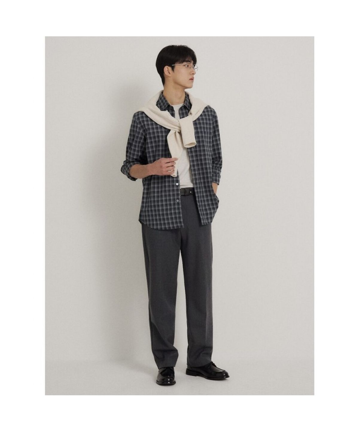 빈폴 멘(BEANPOLE MEN) 울 혼방 세미와이드 슬랙스  애쉬