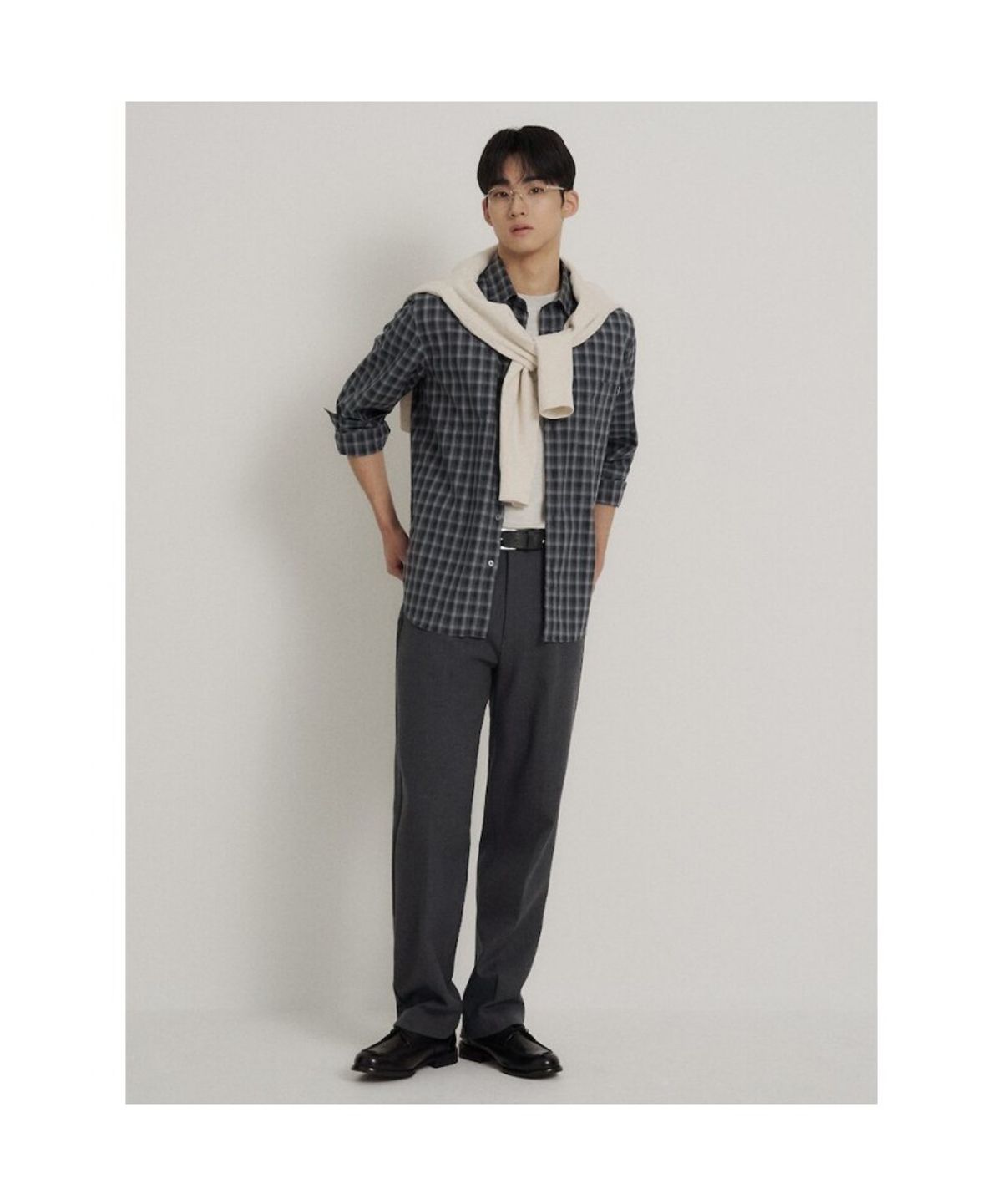 빈폴 멘(BEANPOLE MEN) 울 혼방 세미와이드 슬랙스  애쉬