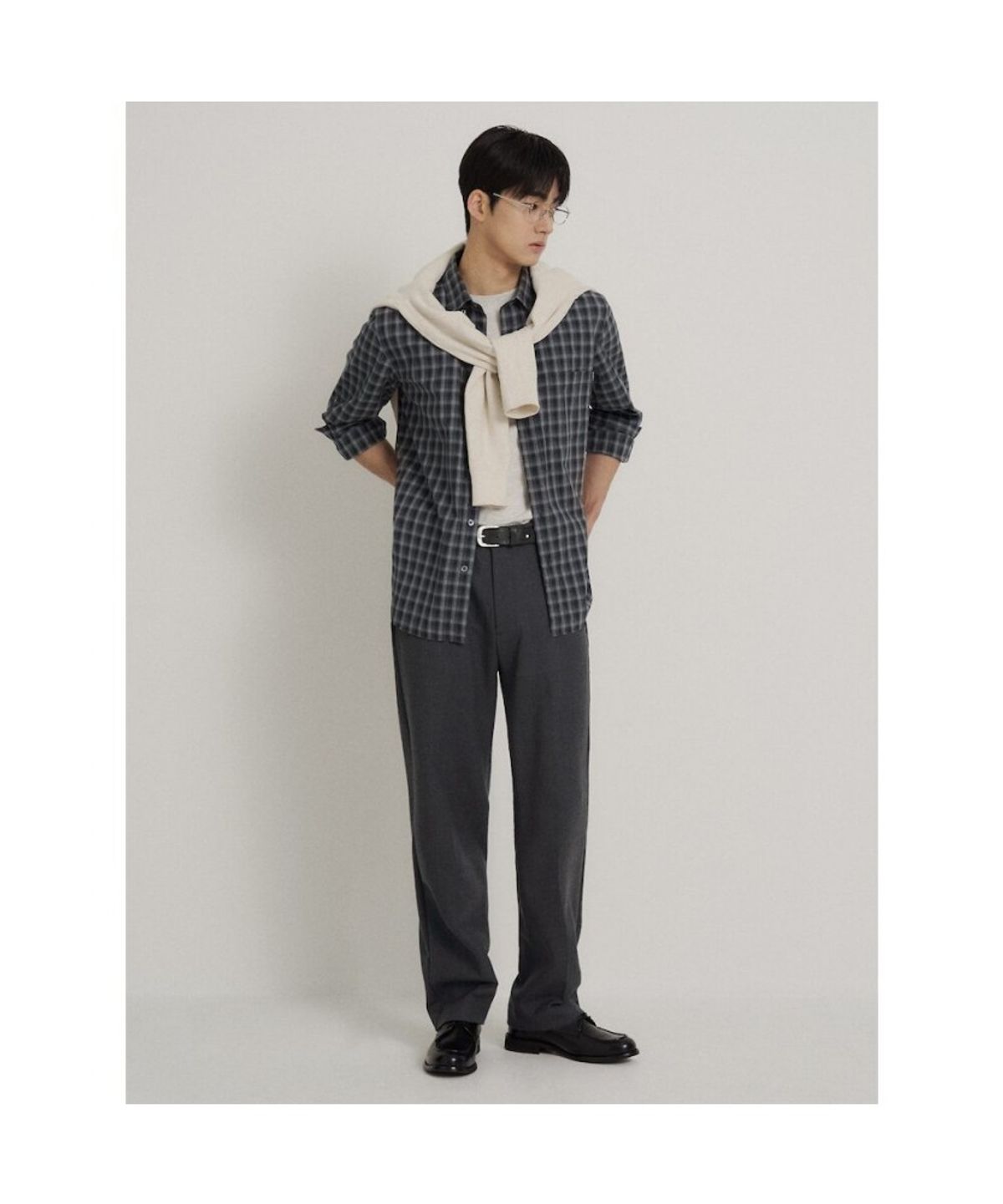 빈폴 멘(BEANPOLE MEN) 울 혼방 세미와이드 슬랙스  애쉬