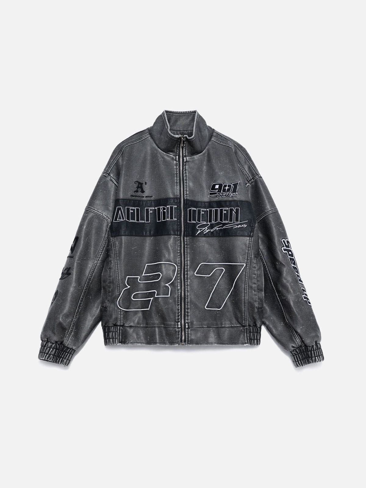 엘프릭 에덴(AELFRIC EDEN) Racing Faux Leather Jacket 자켓 10EGZ674001-DarkGrey