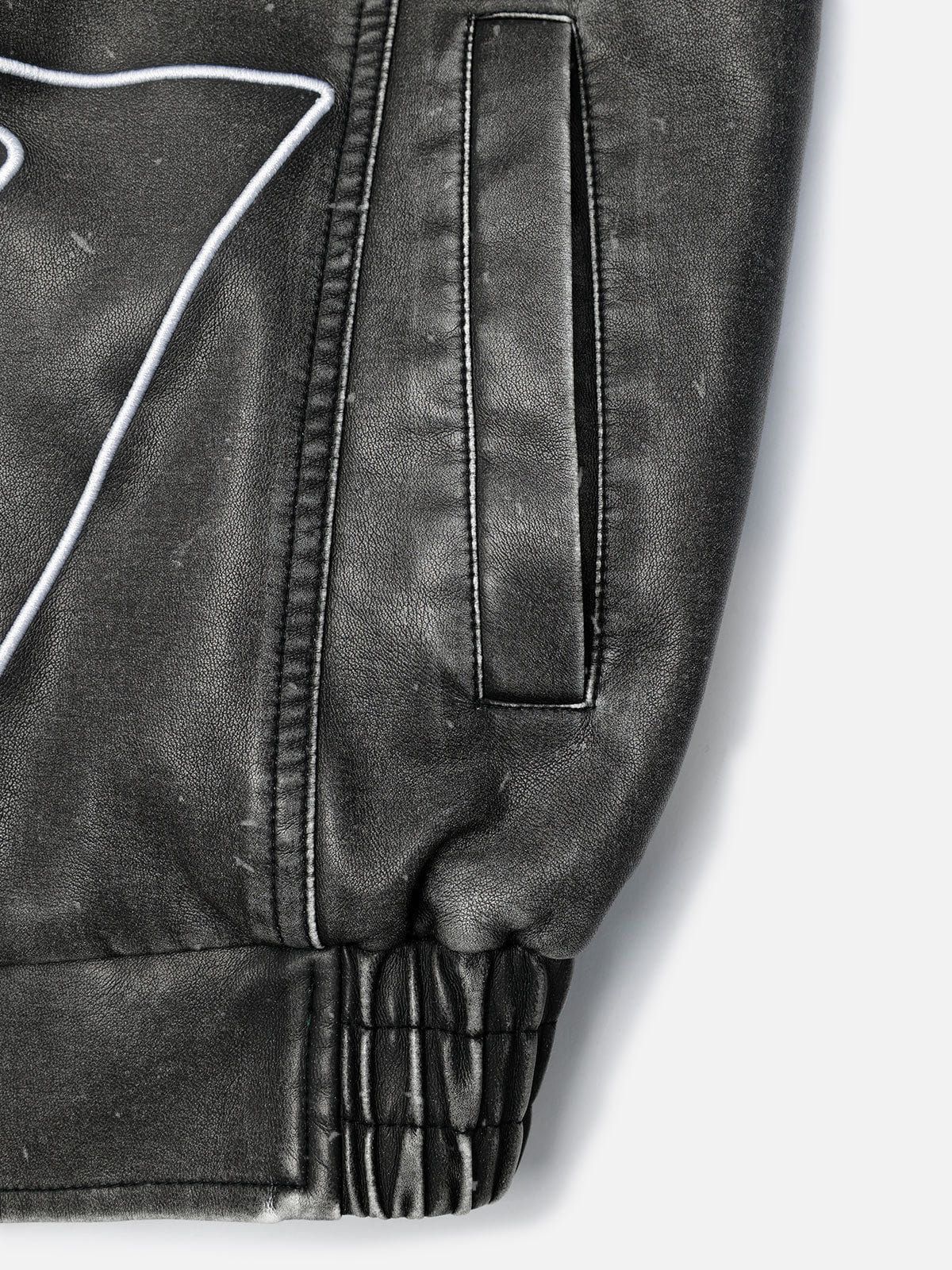 엘프릭 에덴(AELFRIC EDEN) Racing Faux Leather Jacket 자켓 10EGZ674001-DarkGrey