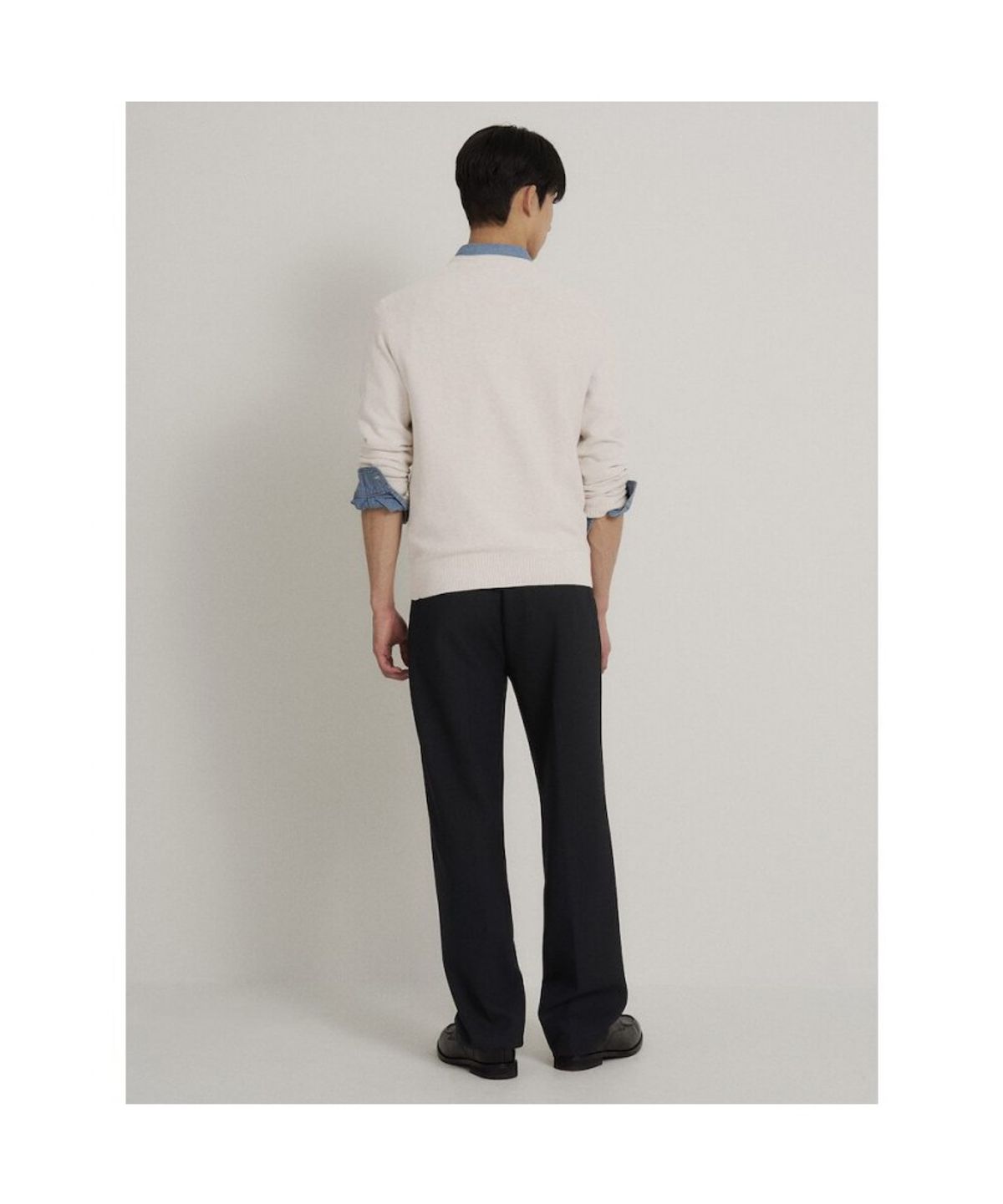 빈폴 멘(BEANPOLE MEN) 울 혼방 세미와이드 슬랙스  블랙