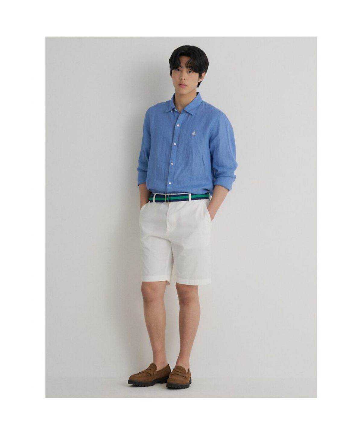 빈폴 멘(BEANPOLE MEN) 치노 하프 팬츠  화이트