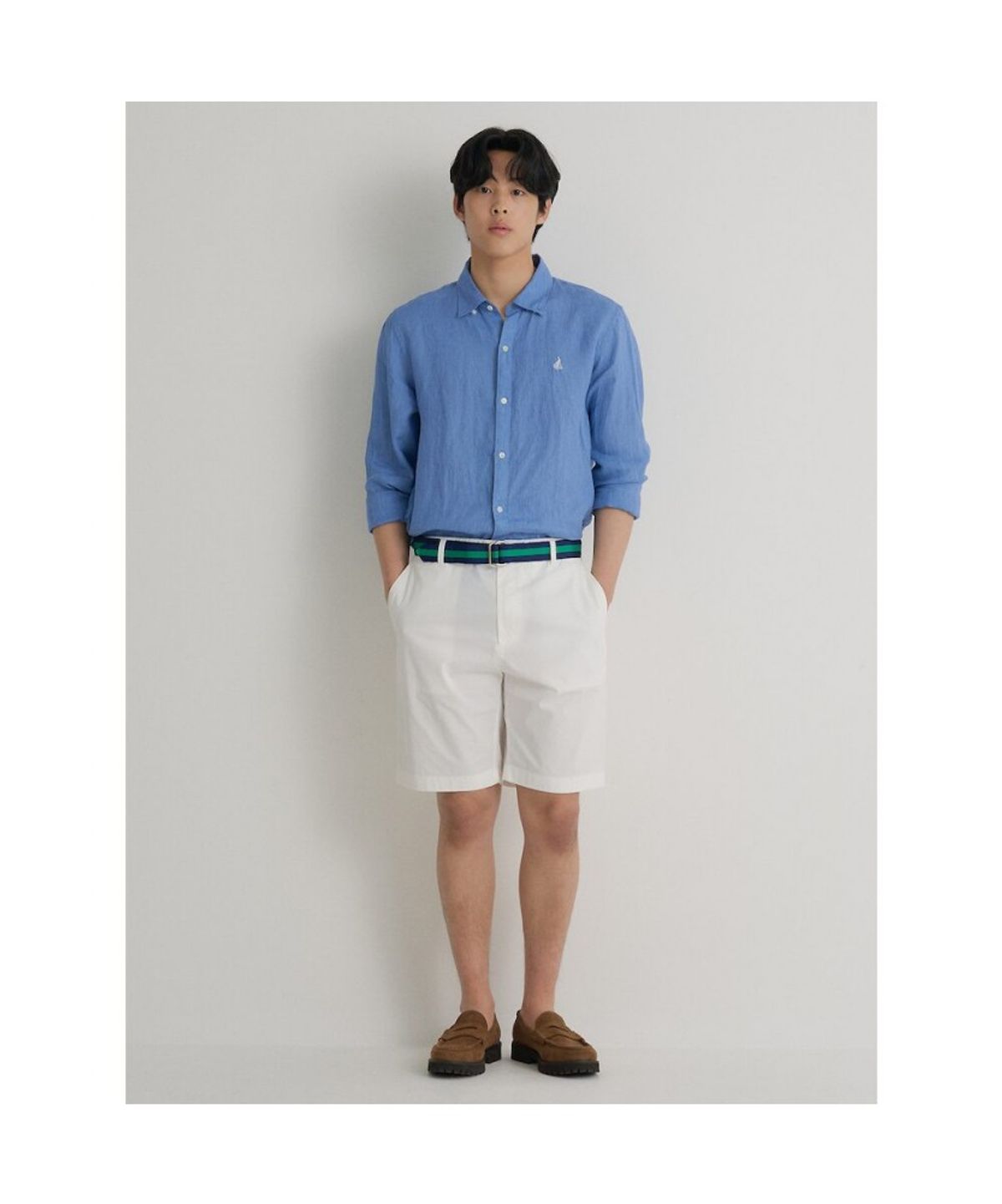 빈폴 멘(BEANPOLE MEN) 치노 하프 팬츠  화이트