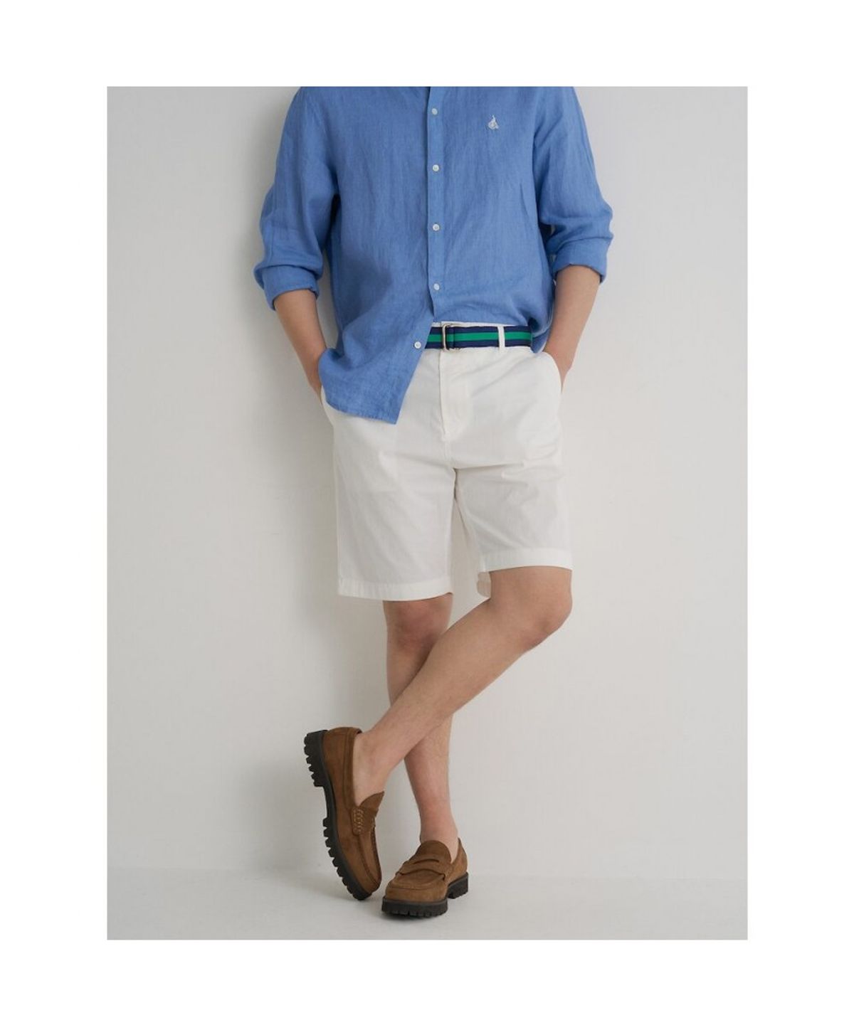 빈폴 멘(BEANPOLE MEN) 치노 하프 팬츠  화이트