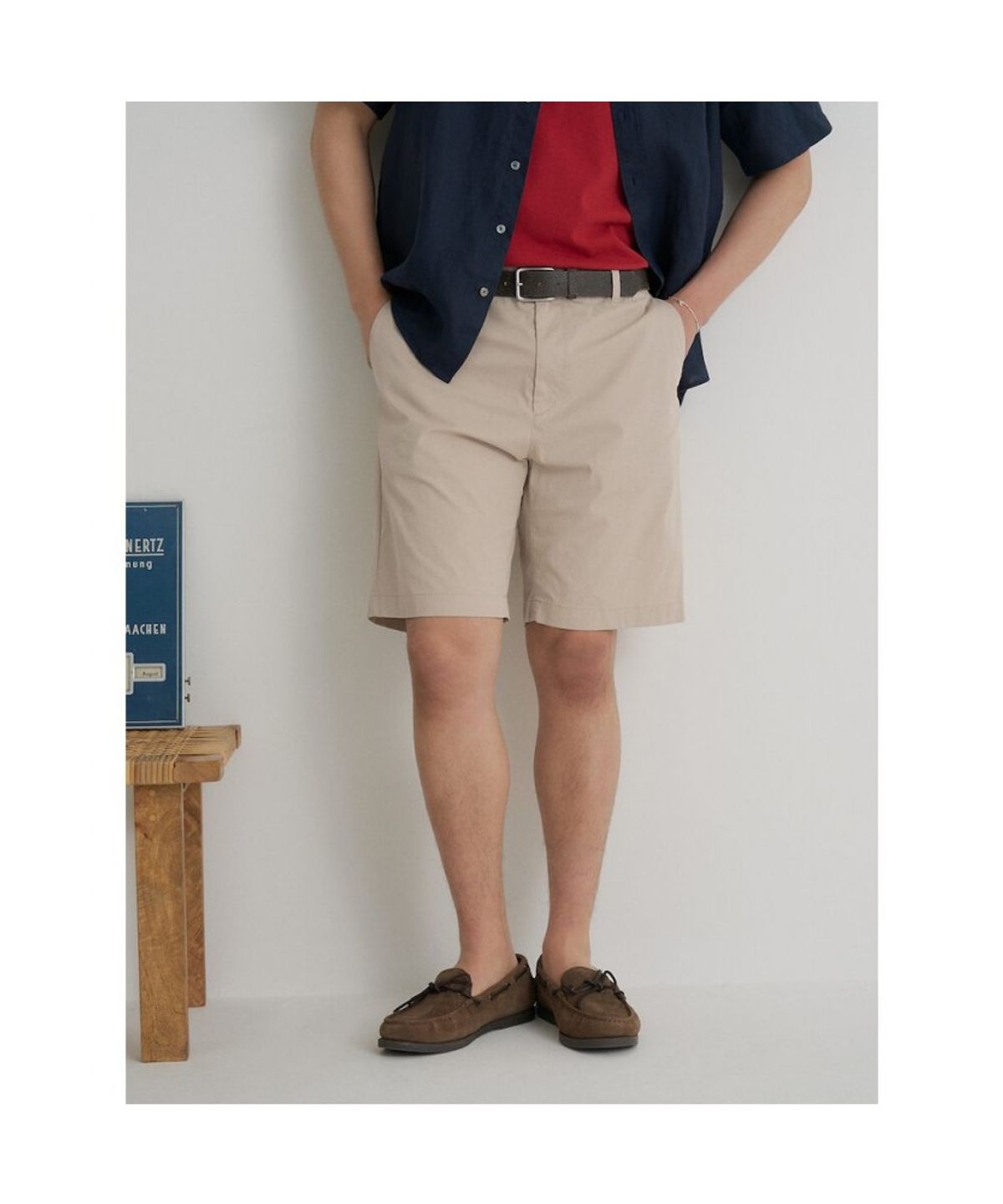 빈폴 멘(BEANPOLE MEN) 치노 하프 팬츠  베이지