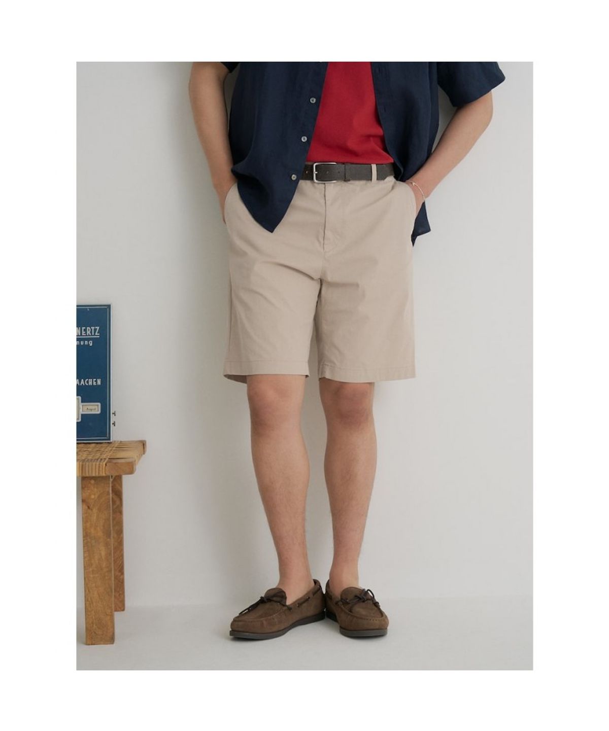 빈폴 멘(BEANPOLE MEN) 치노 하프 팬츠  베이지