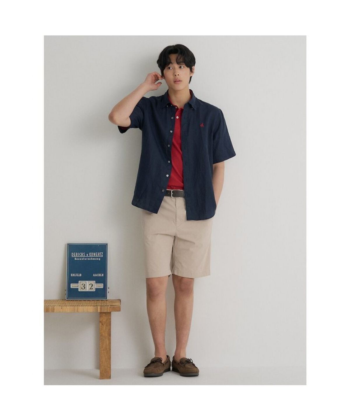 빈폴 멘(BEANPOLE MEN) 치노 하프 팬츠  베이지