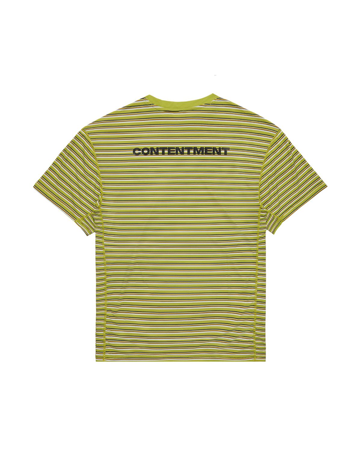 컨텐트먼트(CONTENTMENT) Signature Stripe border Tee Lime