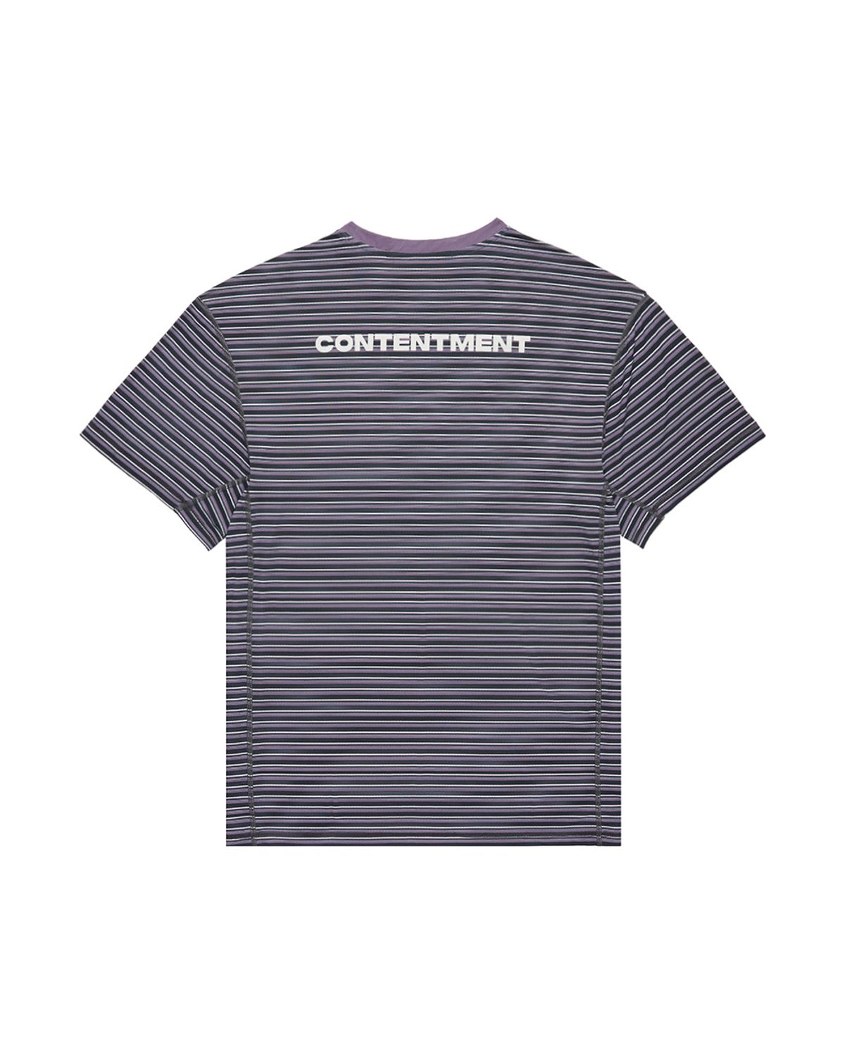 컨텐트먼트(CONTENTMENT) Signature Stripe border Tee Purple