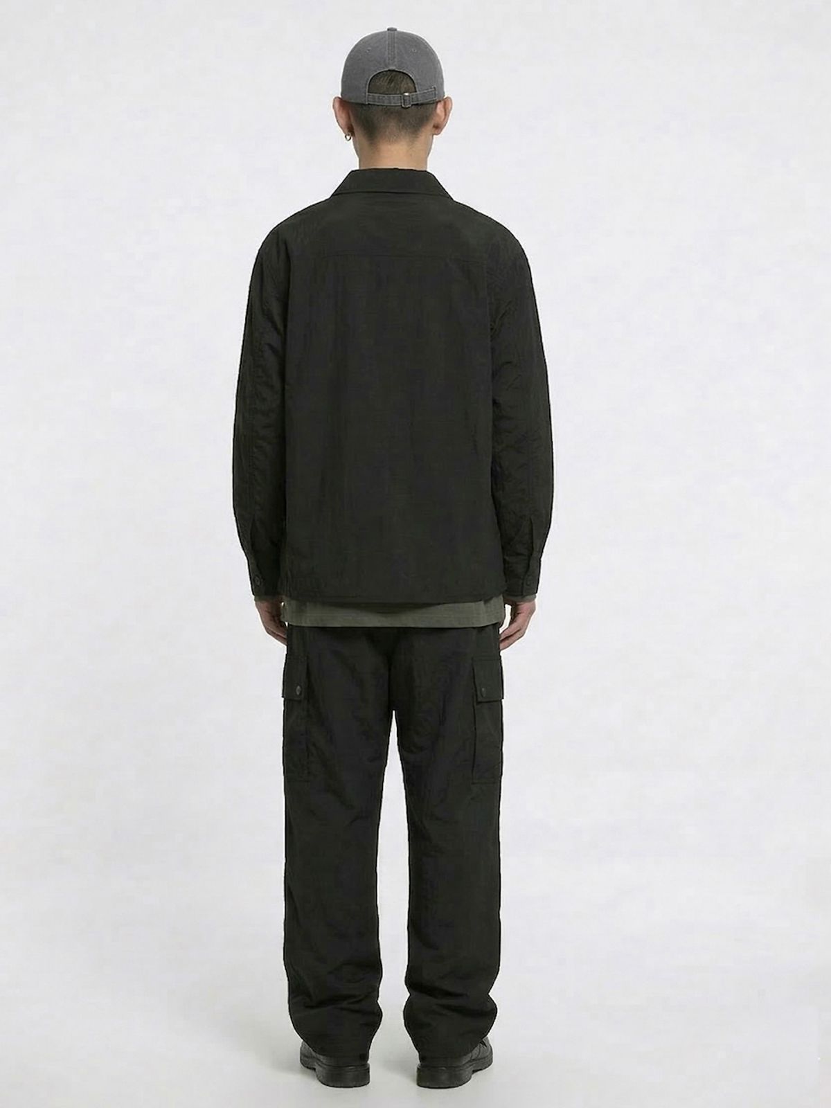 바운더리(BOUNDARY) B.122 LOGO CARGO PANTS BK_B261MSA201
